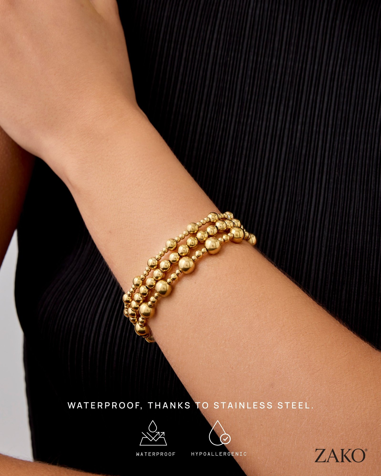 Solene Beaded Bracelet Trio - Image 2