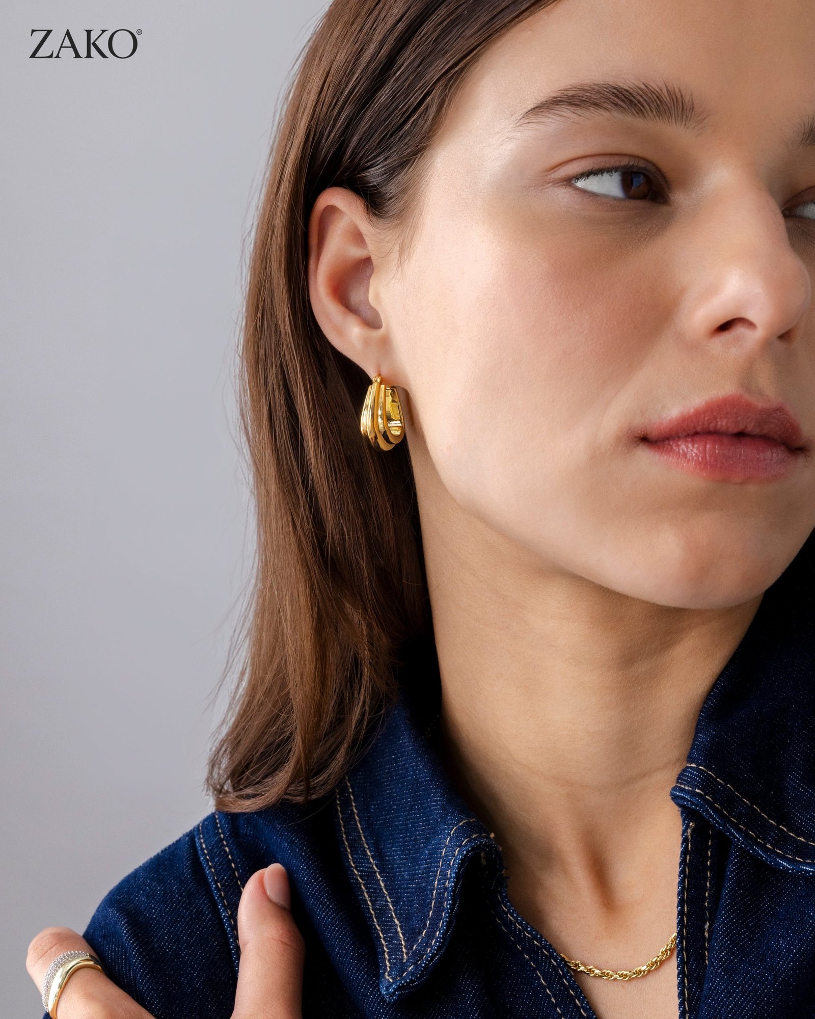 Maeve Triangle Hoops - Image 4