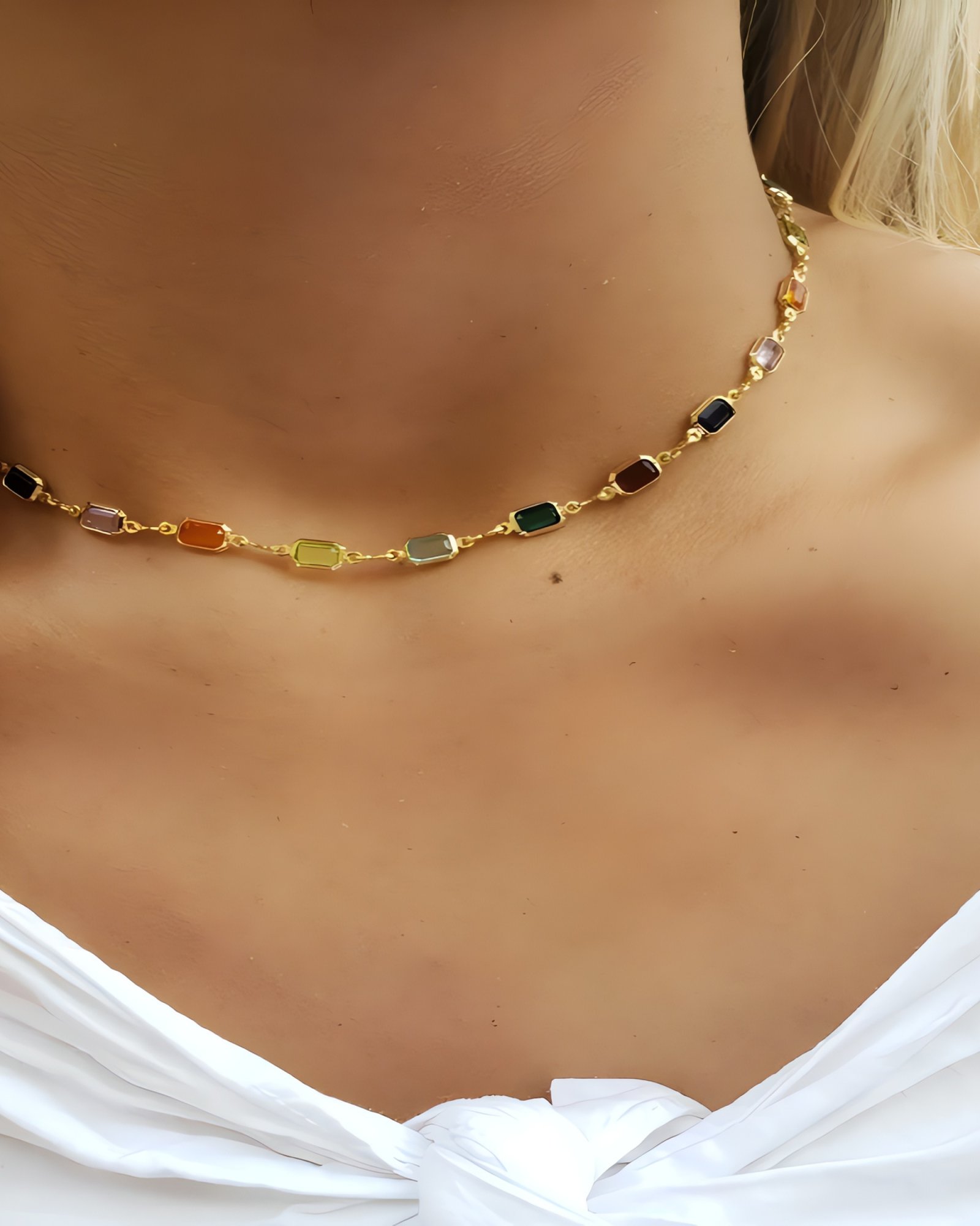Rainbow Crystal Choker