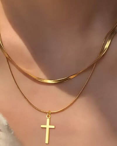 Herringbone Cross Necklace