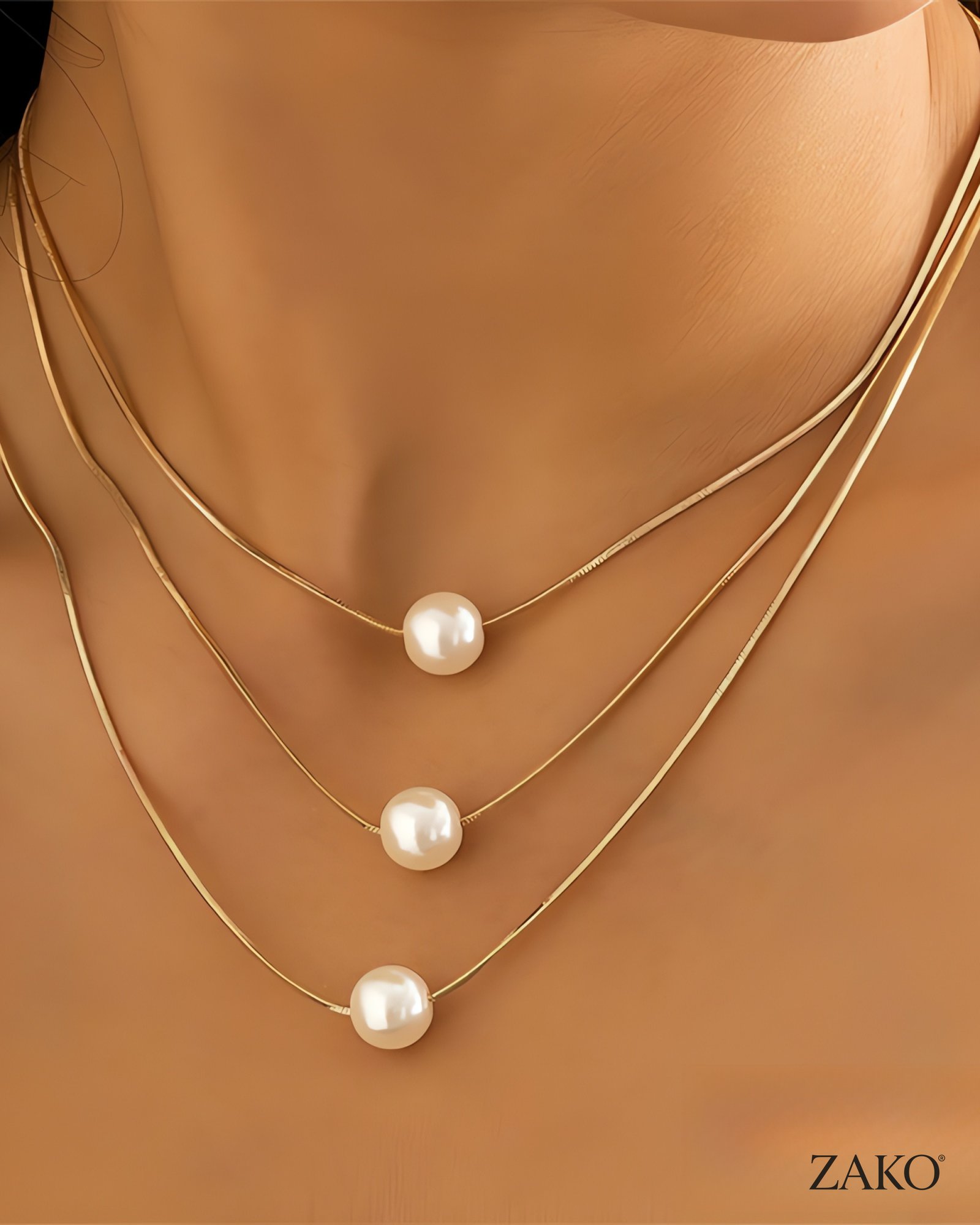 Triple Pearl Necklace - Image 3