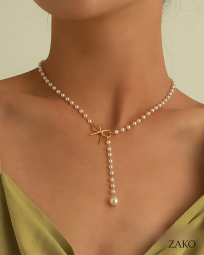 Pearl Bow Necklace