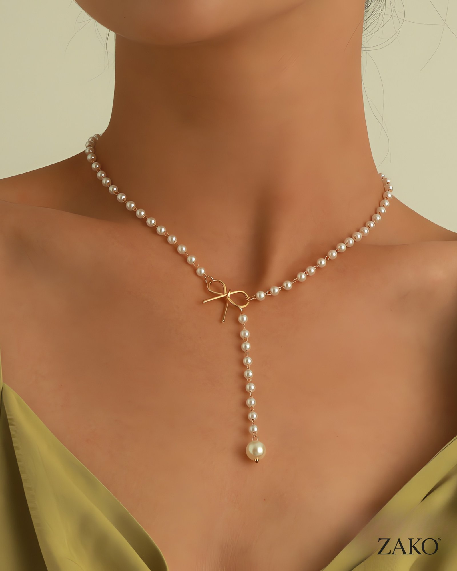 Pearl Bow Necklace - Image 2
