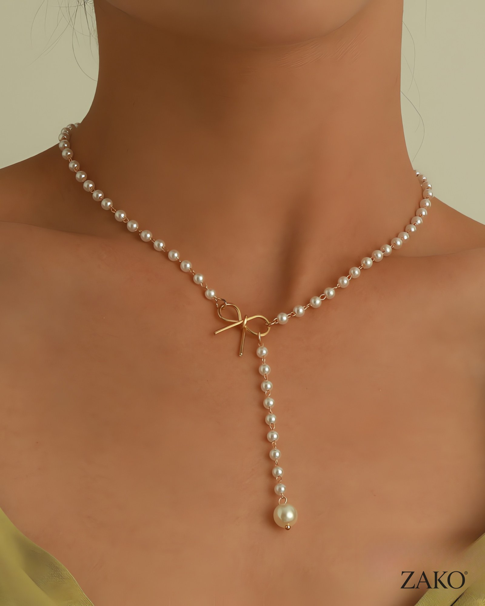 Pearl Bow Necklace - Image 3