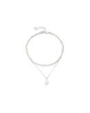 Silver-Tone Pearl Paperclip Necklace