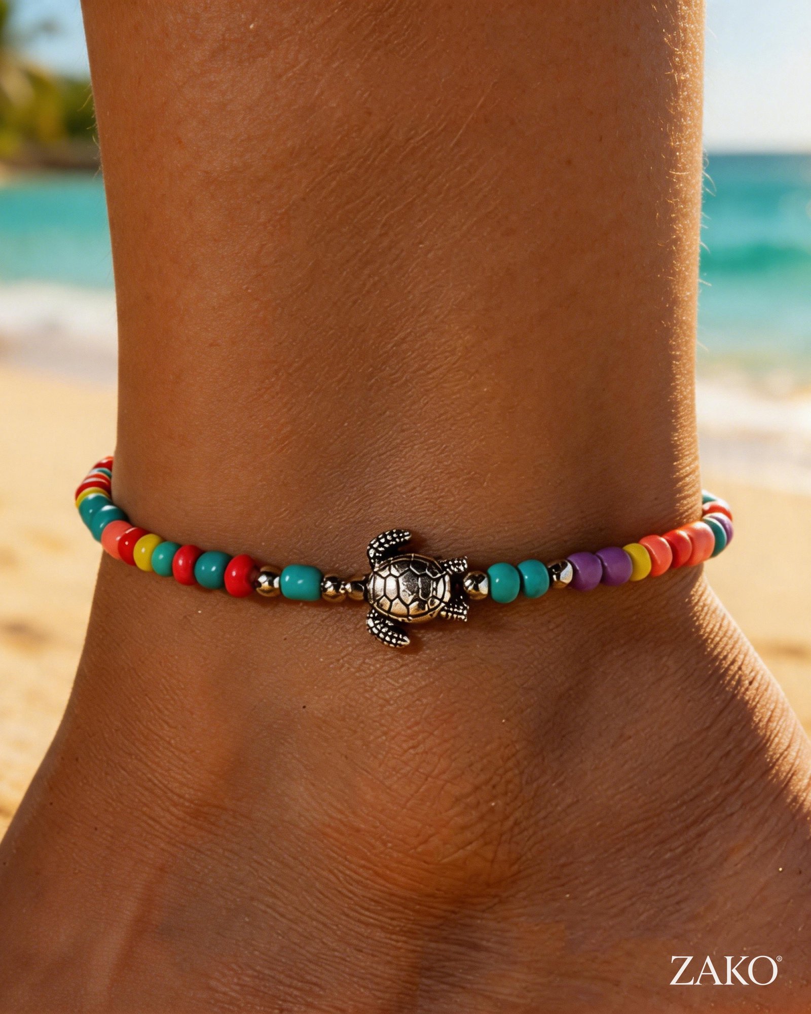 Turtle Charm Anklet - Image 2