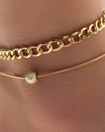 Layered Anklet Set