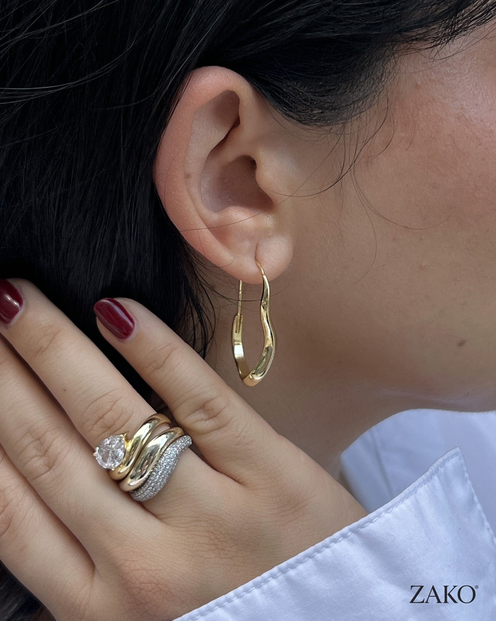 Margot Wavy Hoops - Image 5