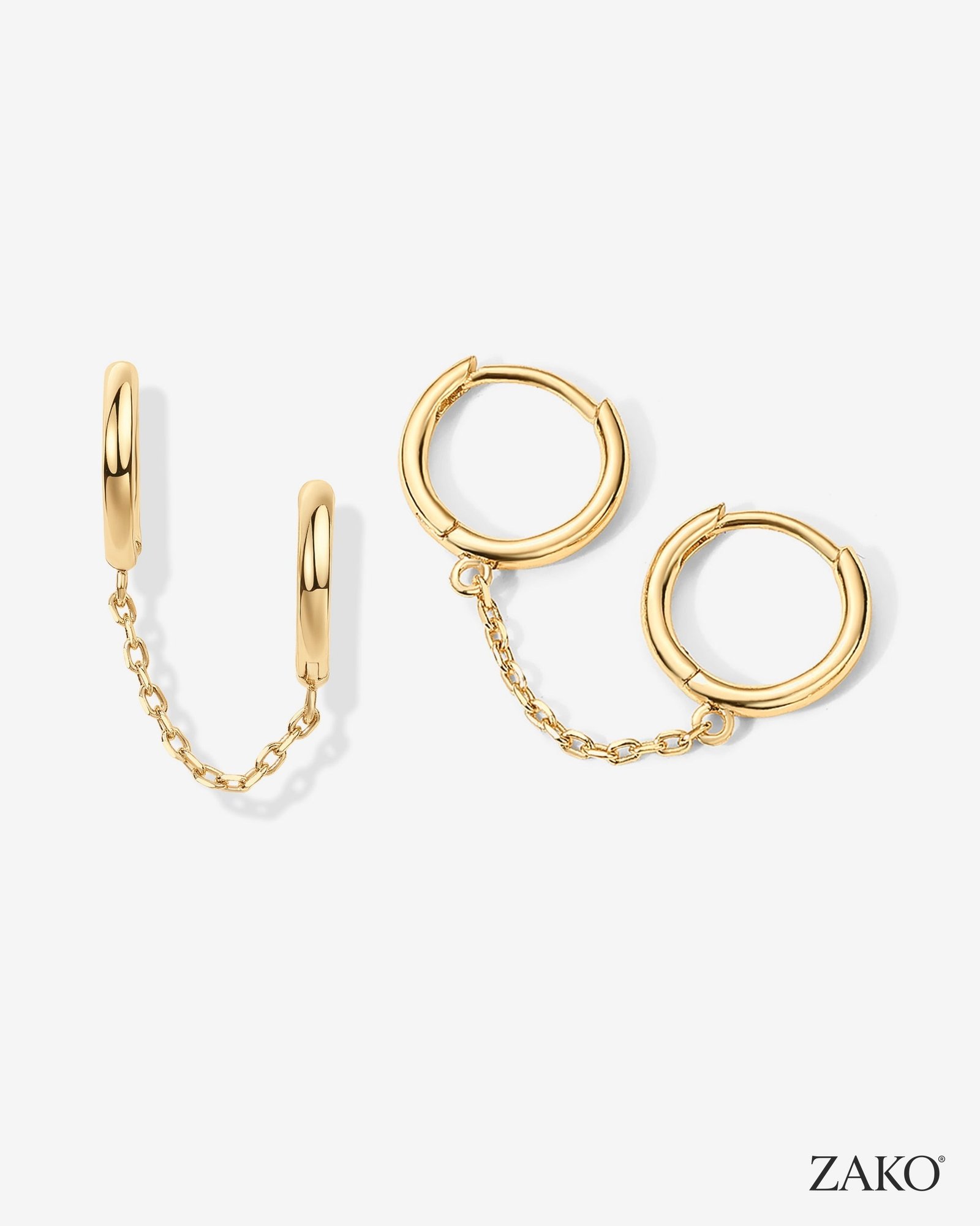 Leona Chain Huggies - Image 2