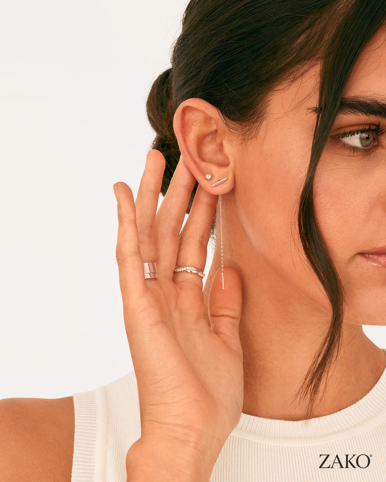 Solene Threader Earrings - Image 10