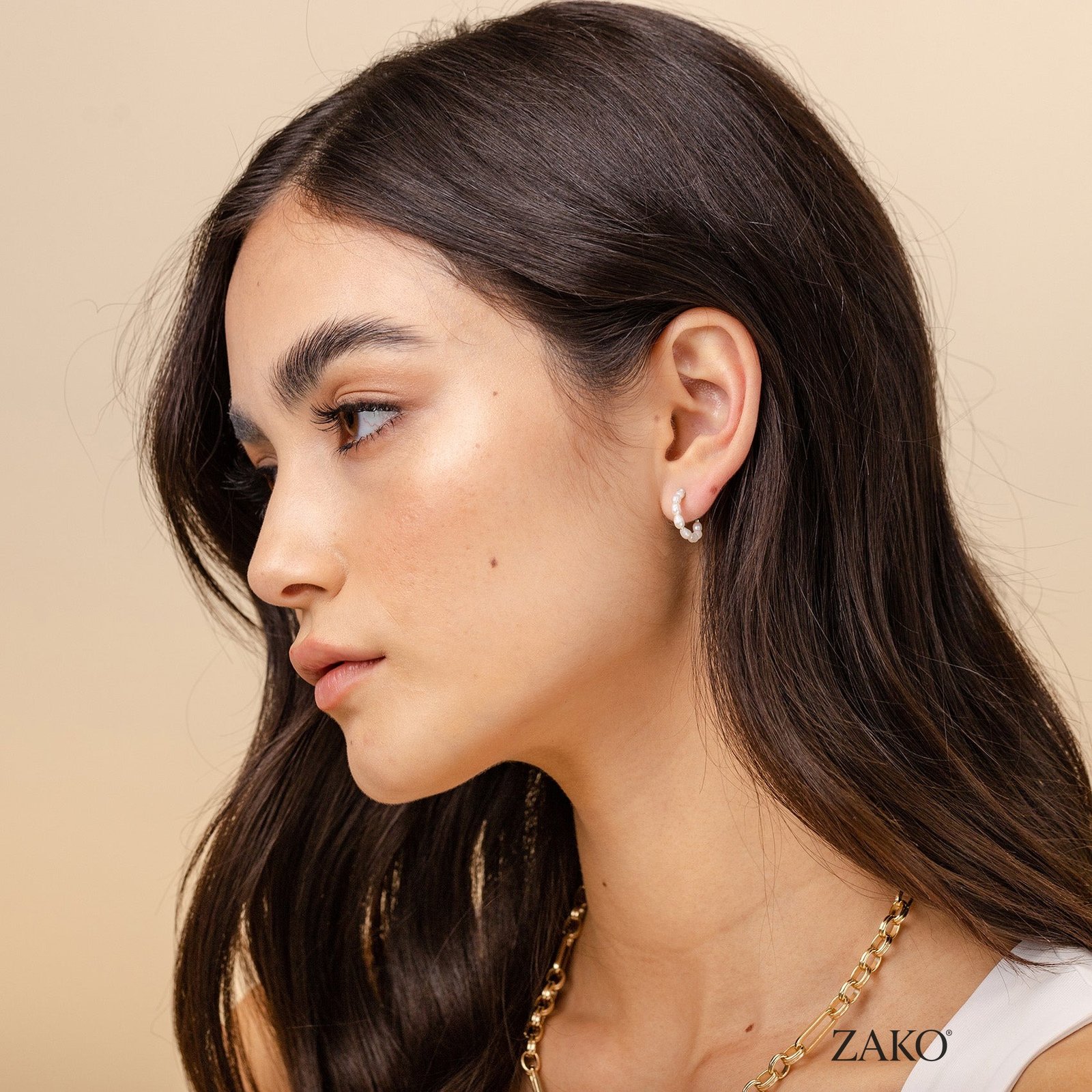Bria Pearl Hoops - Image 7
