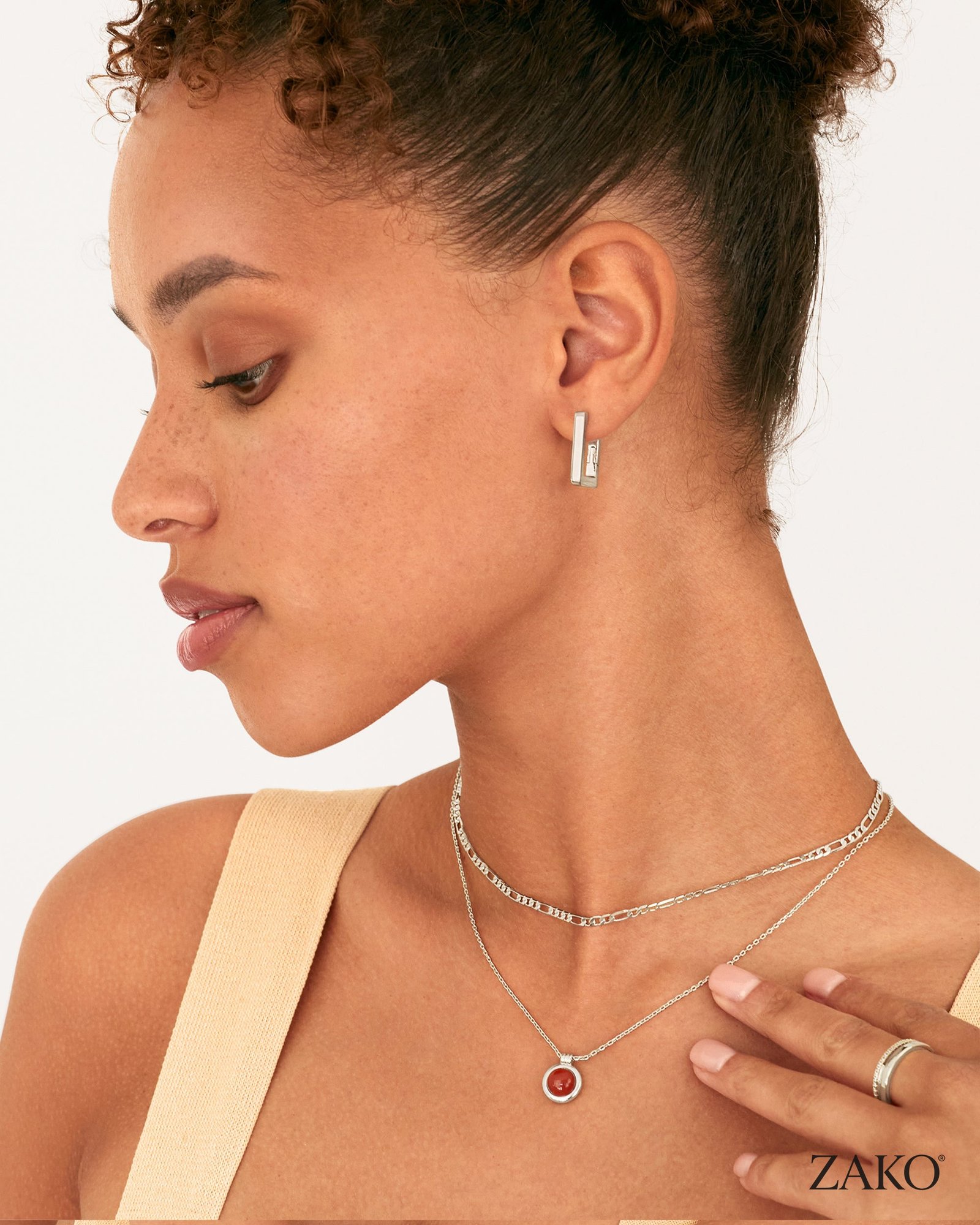 Zoe Rectangle Hoops - Image 12