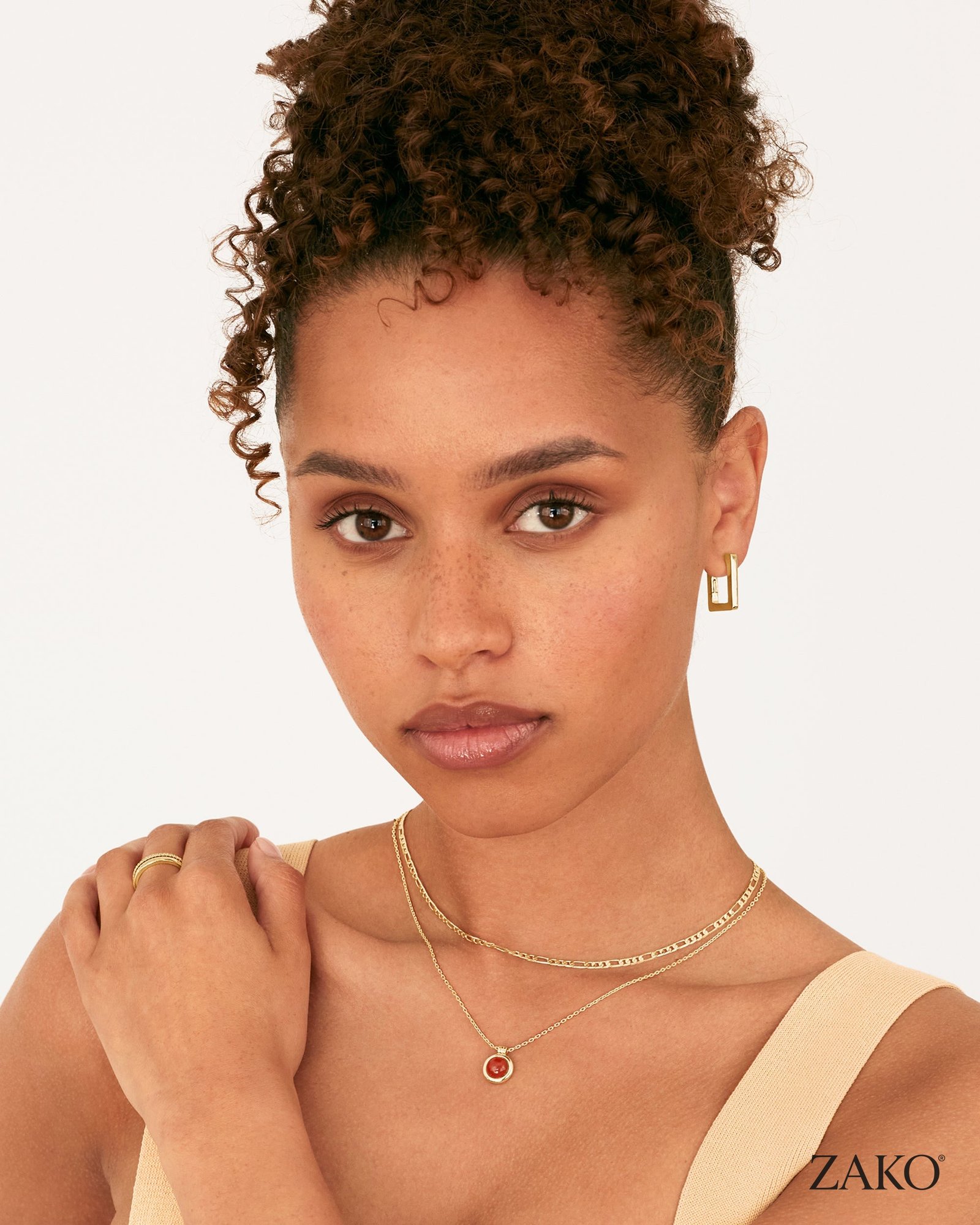 Zoe Rectangle Hoops - Image 9