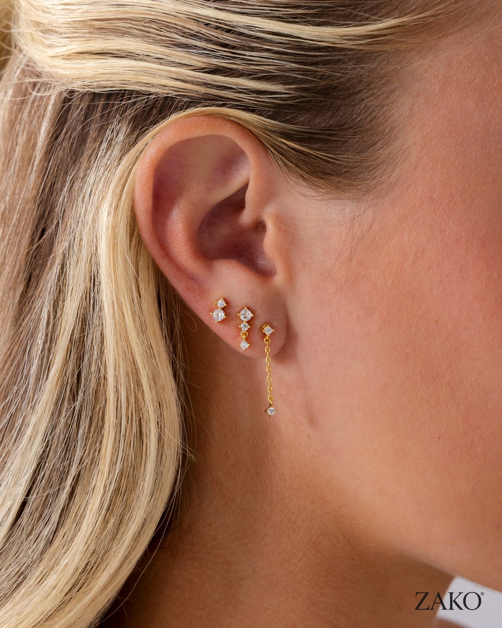Kaia Mix Stud Set (3 pairs) - Image 2