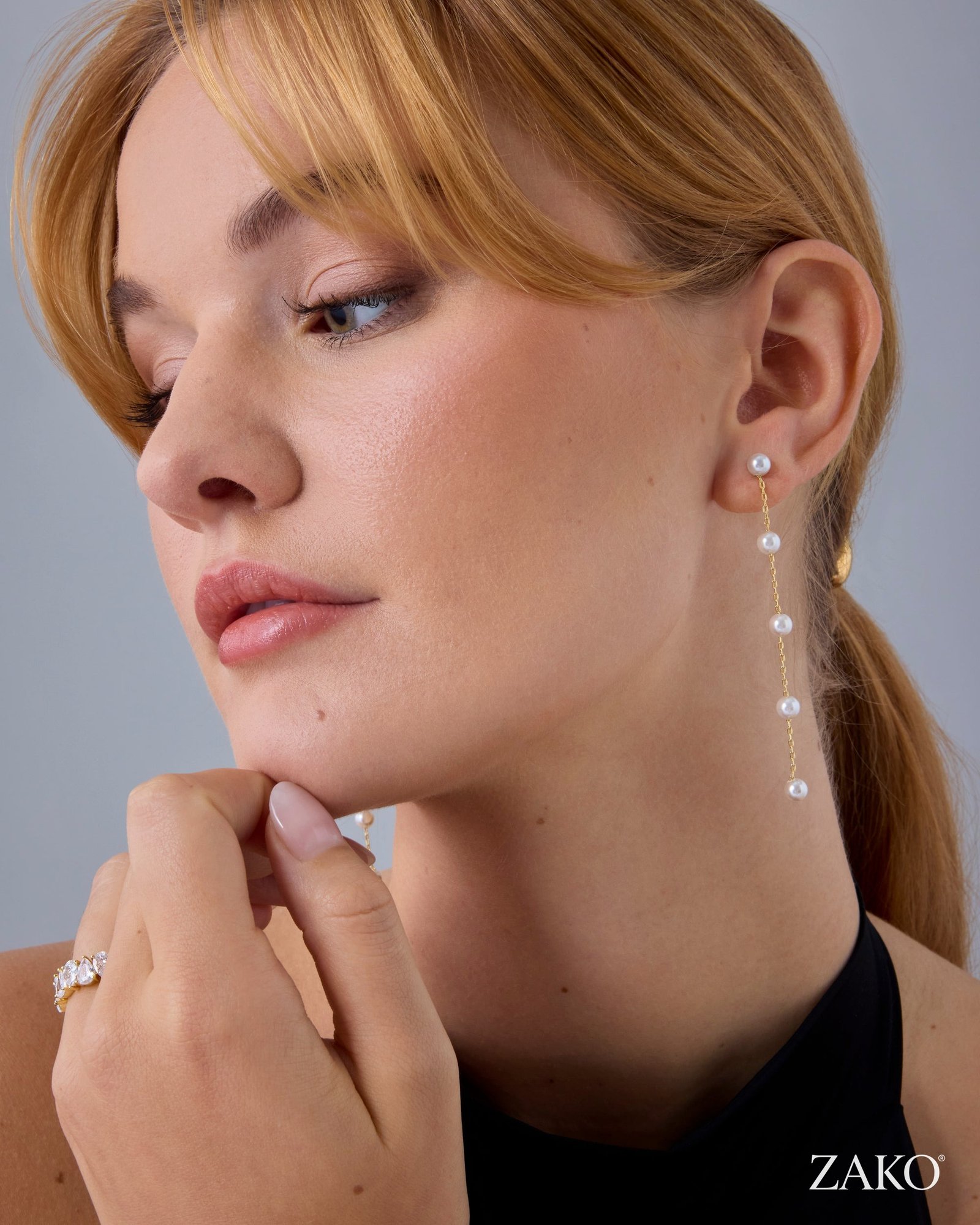 Saba Pearl Drop Earrings - Image 2