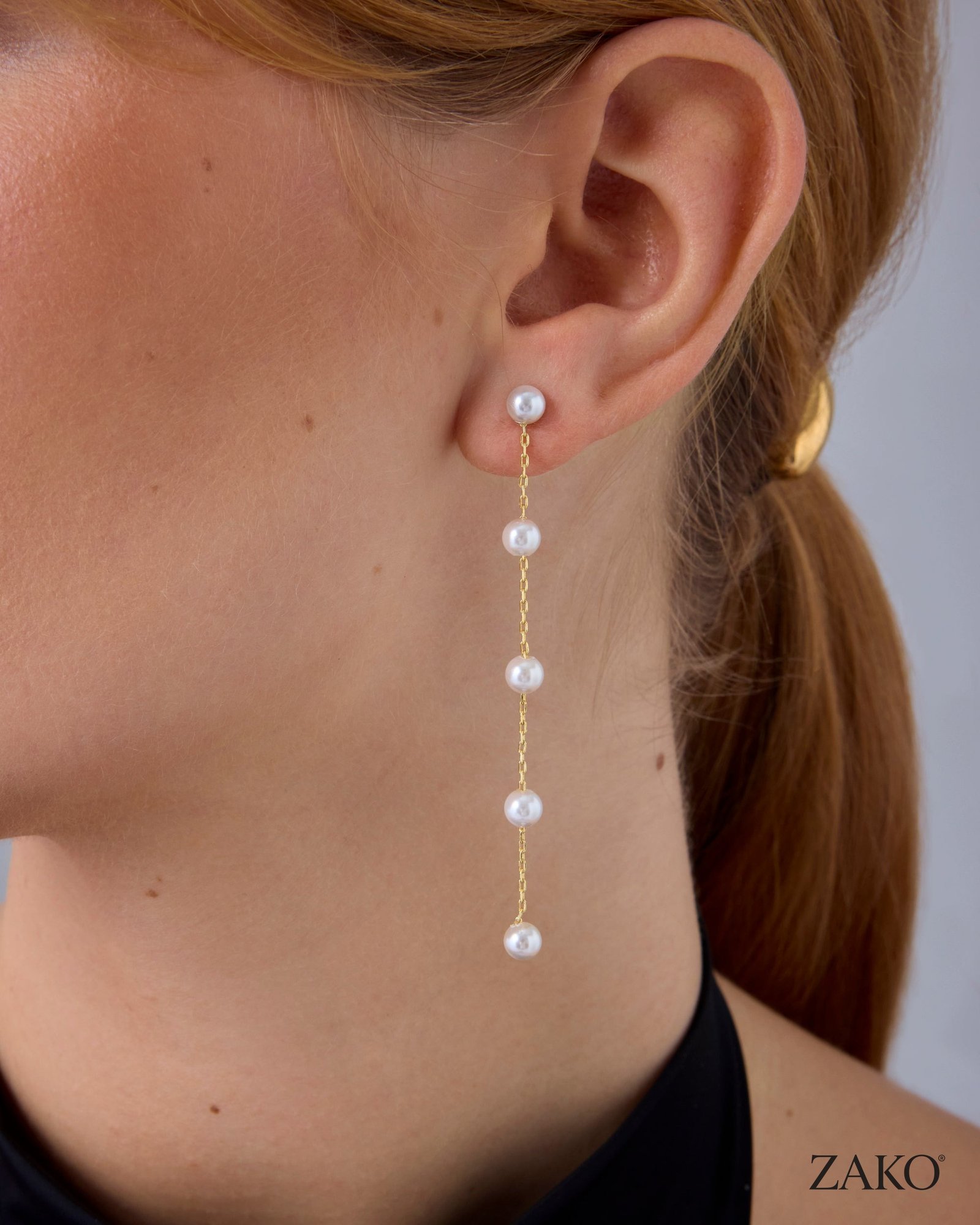 Saba Pearl Drop Earrings - Image 3
