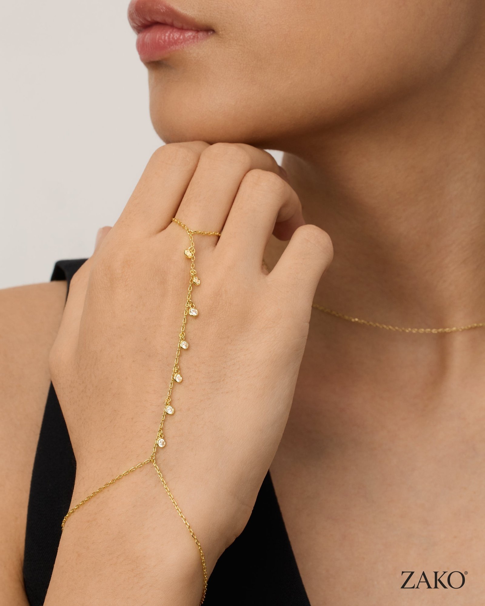 Liora Olive Hand Chain - Image 3