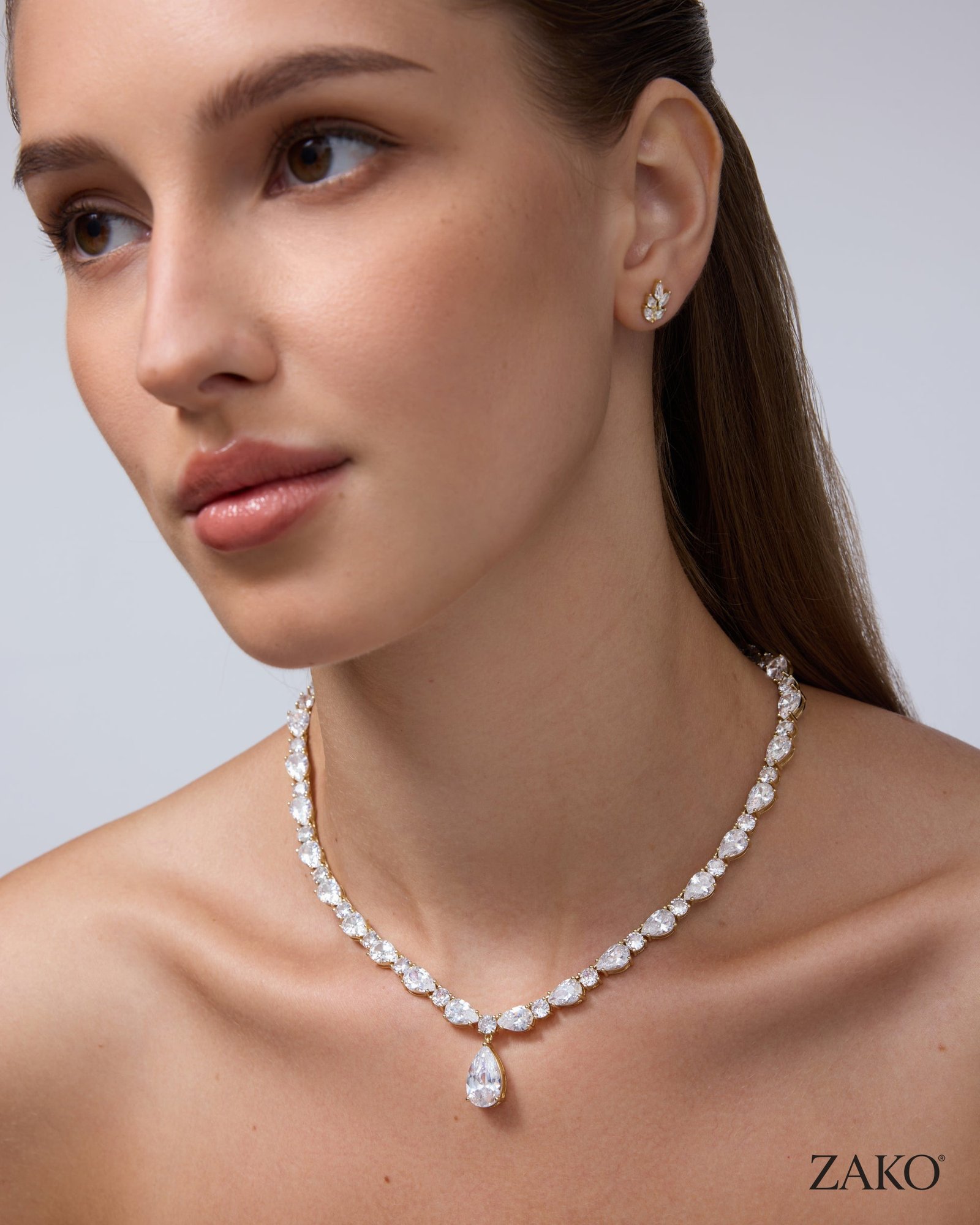 Nola Pear Tennis Necklace - Image 3