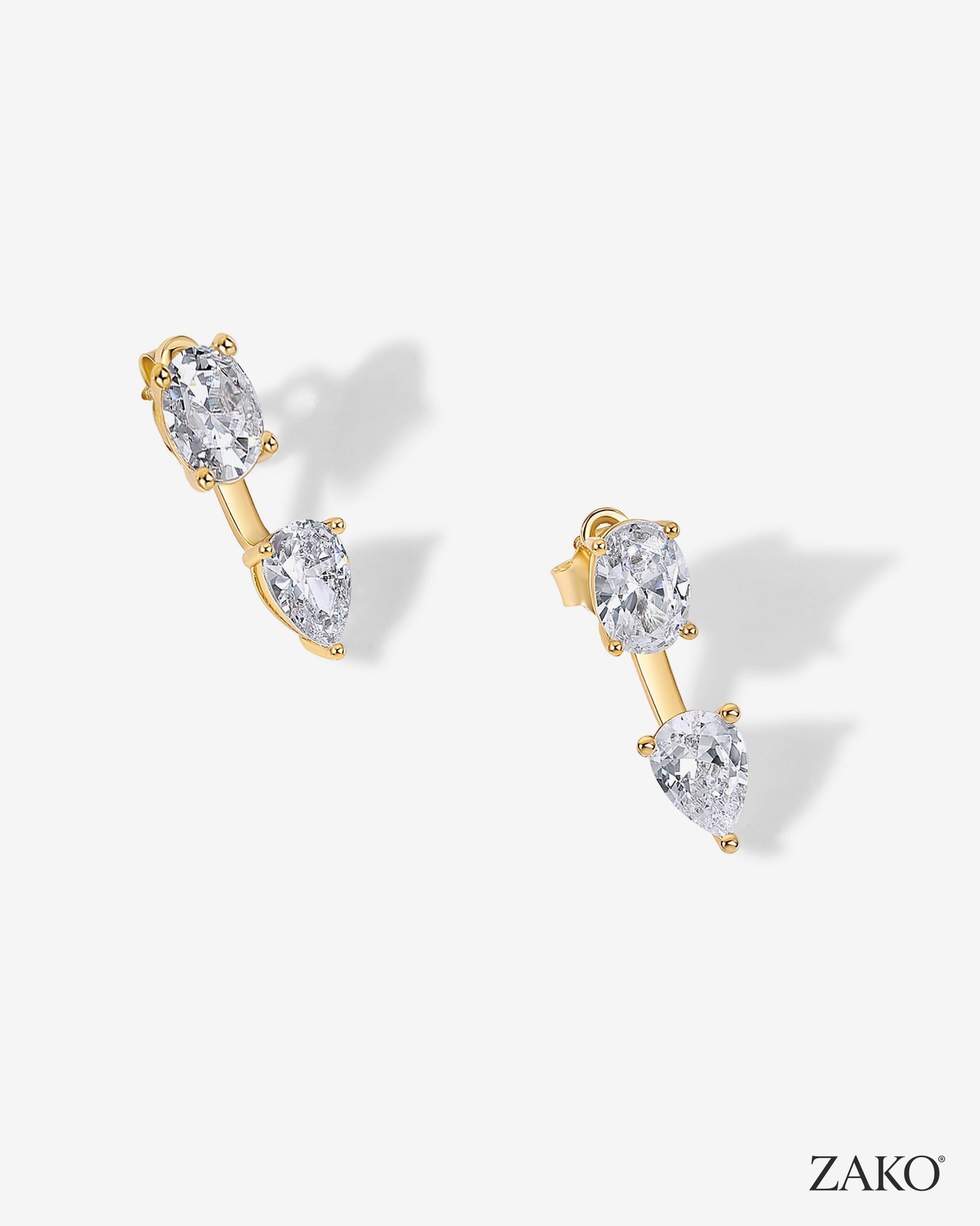 Solene Pear Jacket Earrings - Image 2