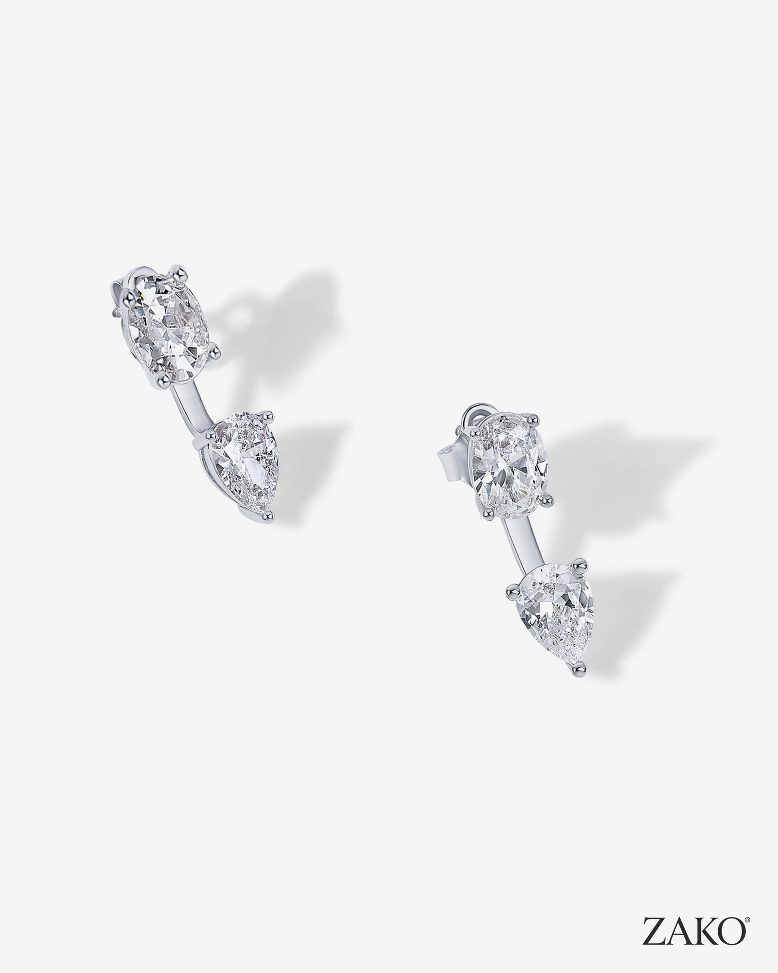 Solene Pear Jacket Earrings - Image 4