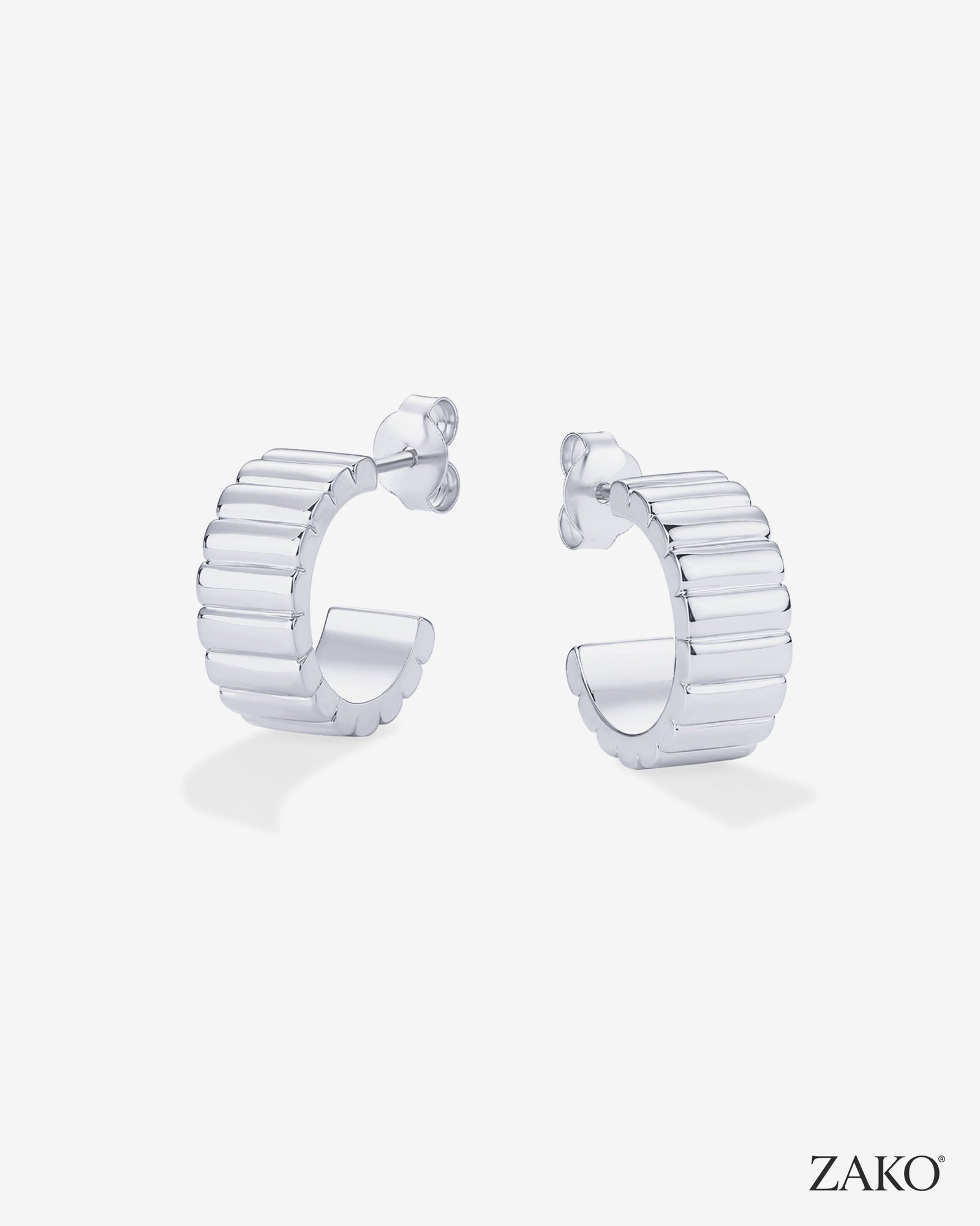 Talia Ribbed Hoops - Image 10