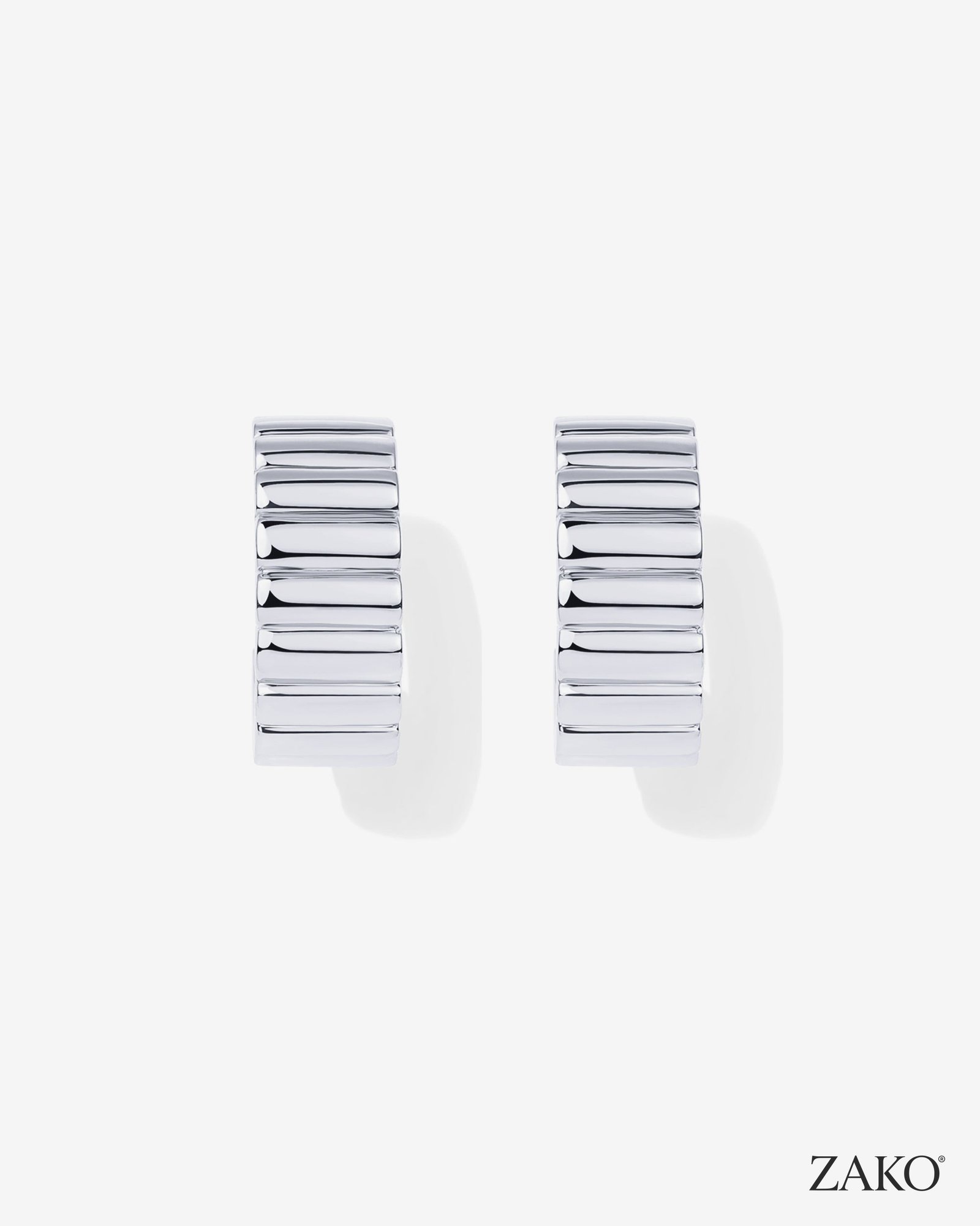 Talia Ribbed Hoops - Image 11