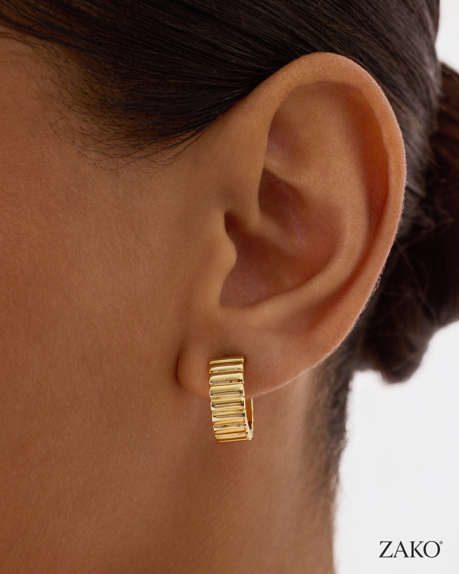 Talia Ribbed Hoops - Image 6