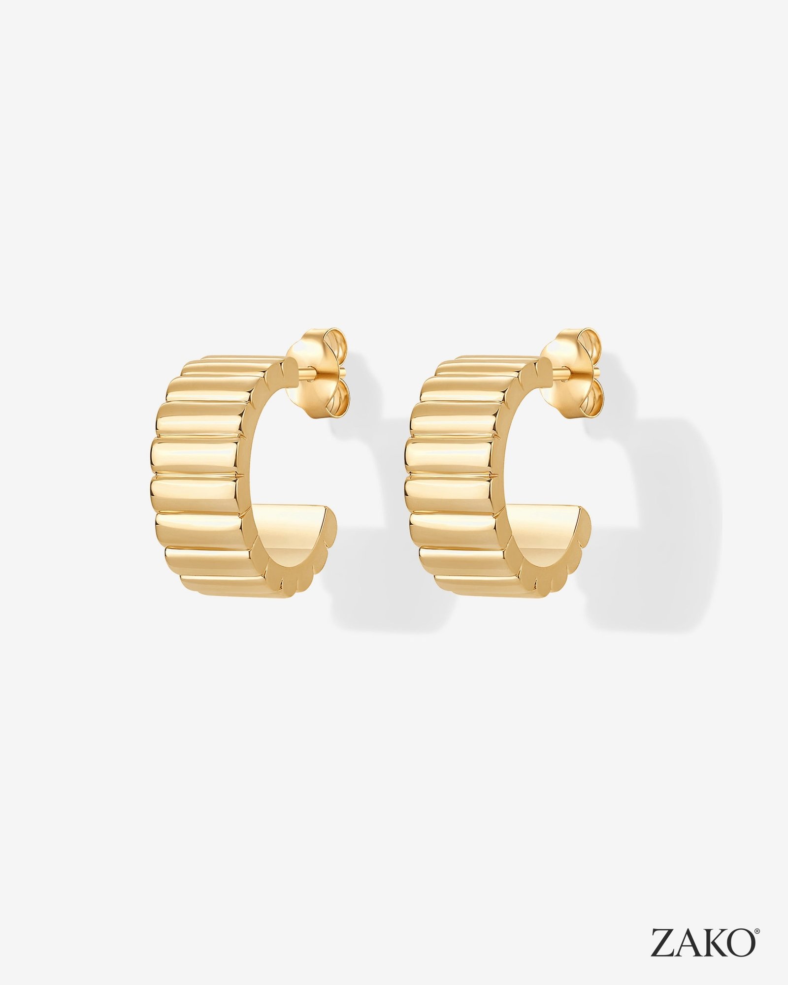 Talia Ribbed Hoops - Image 2