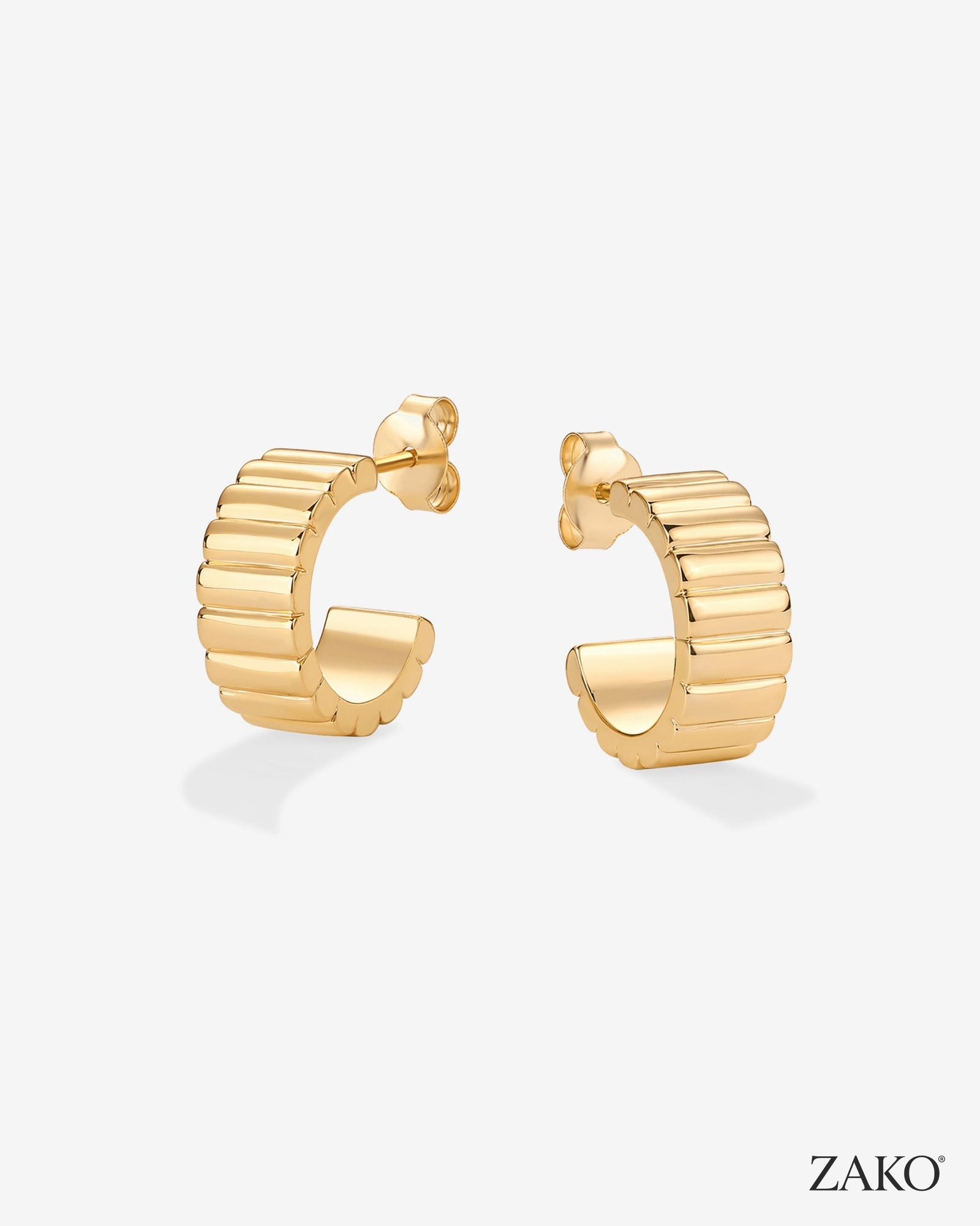 Talia Ribbed Hoops - Image 3