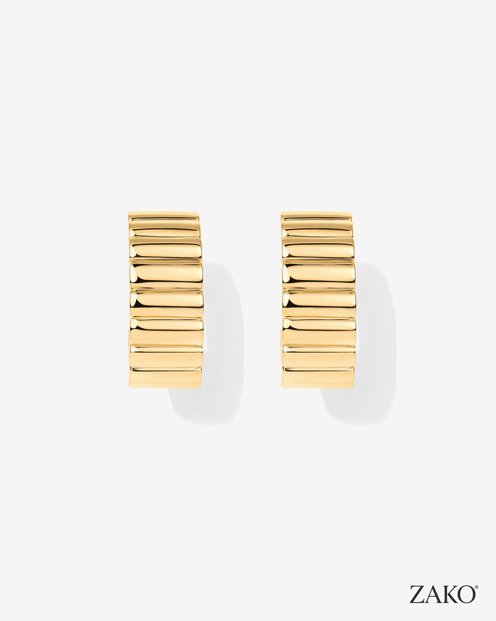 Talia Ribbed Hoops - Image 4