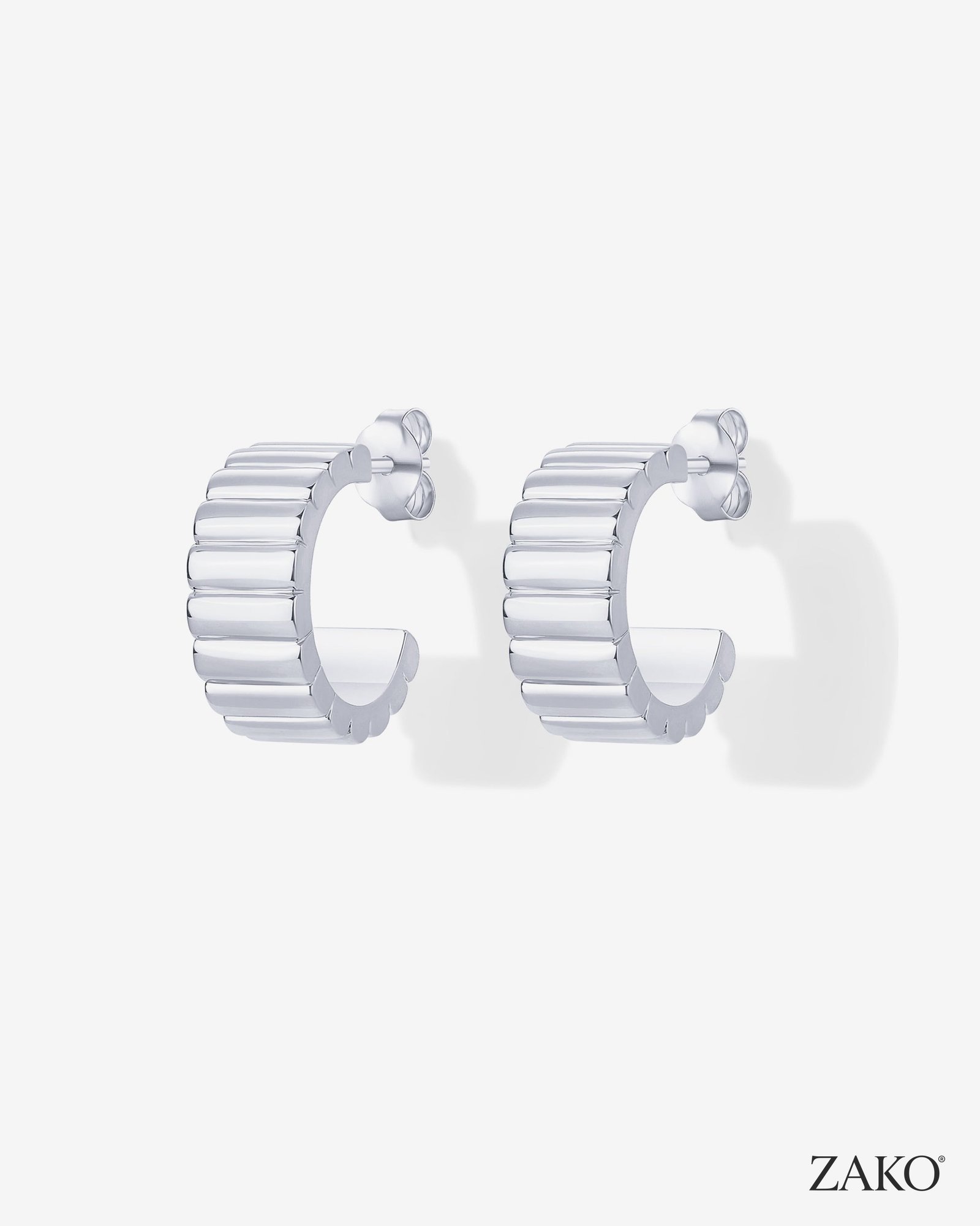 Talia Ribbed Hoops - Image 9