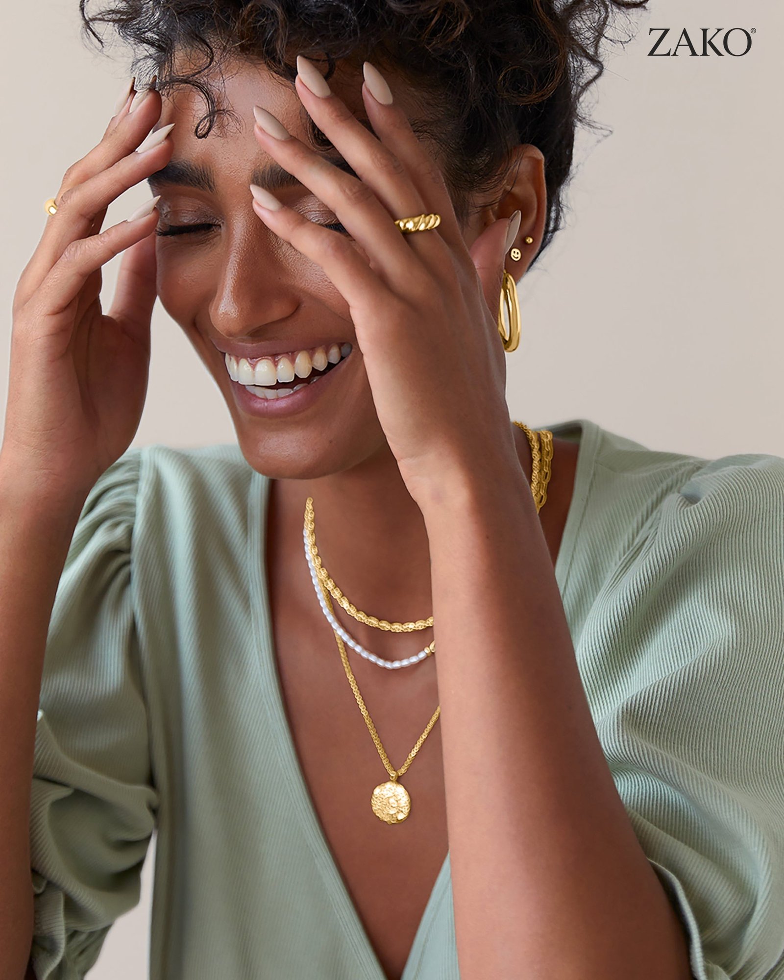 Olive Smiley Studs - Image 2