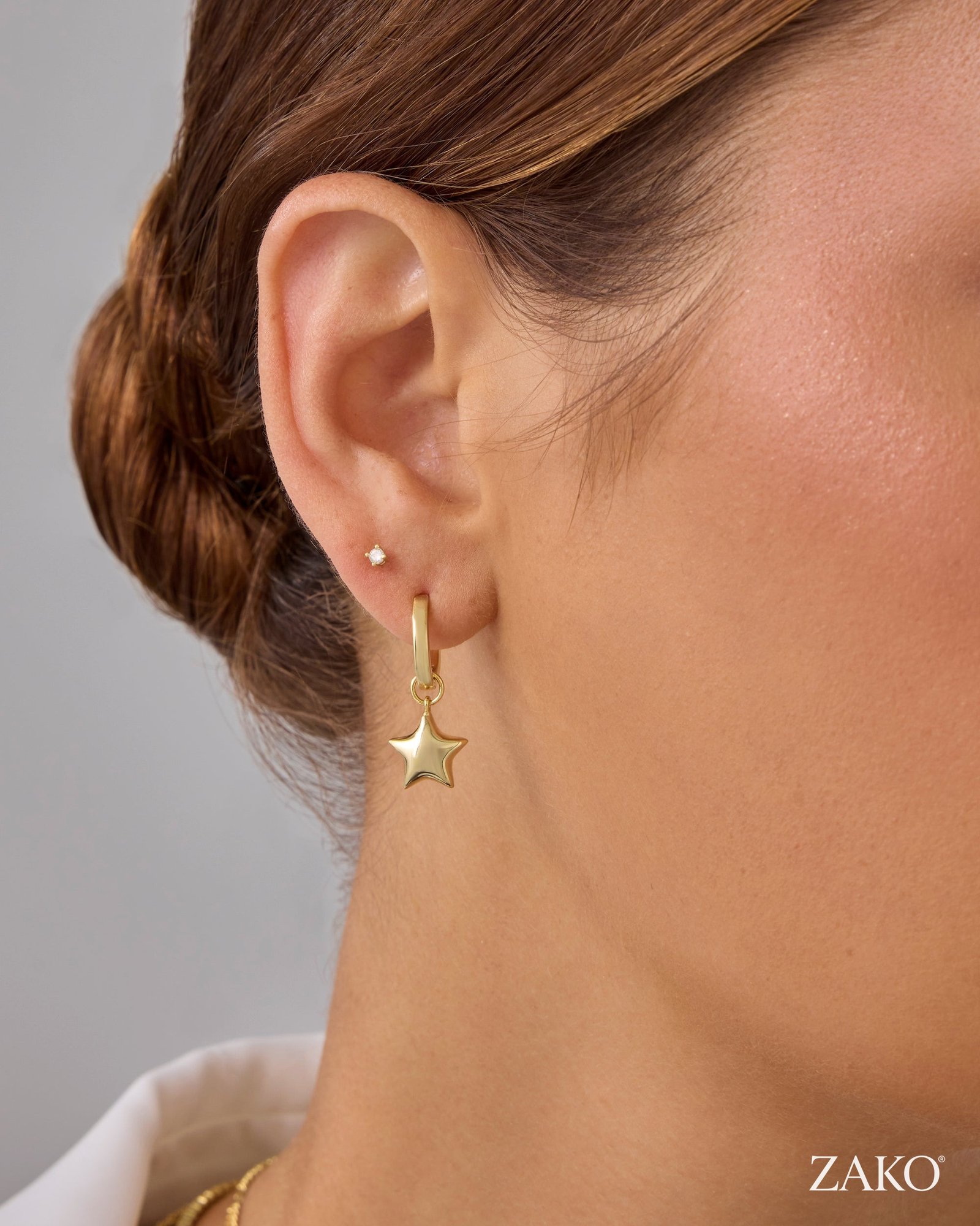 Delphine Star Dangle Huggies - Image 3