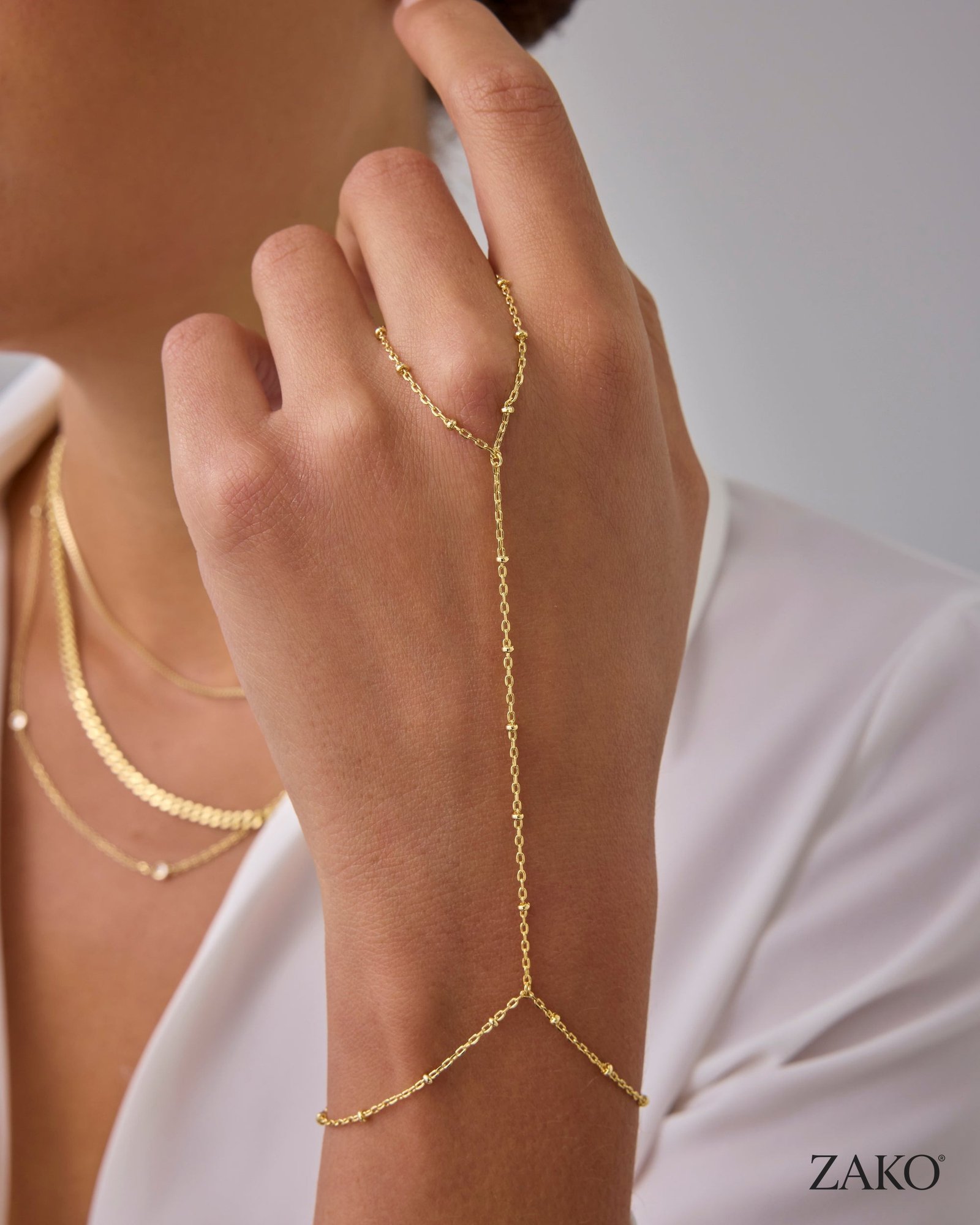 Amara Beaded Hand Chain - Image 2