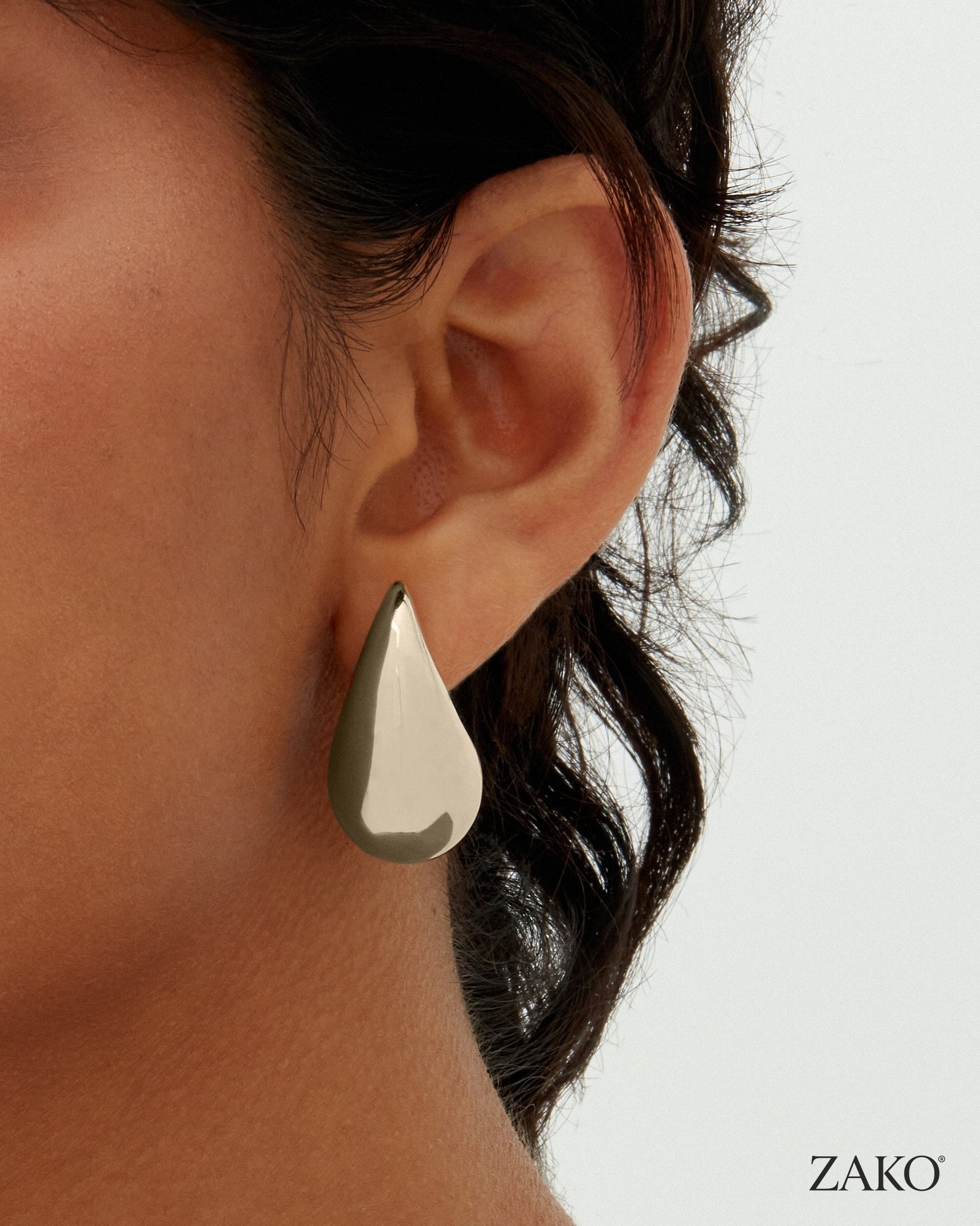 Olive Teardrop Hoops - Image 13