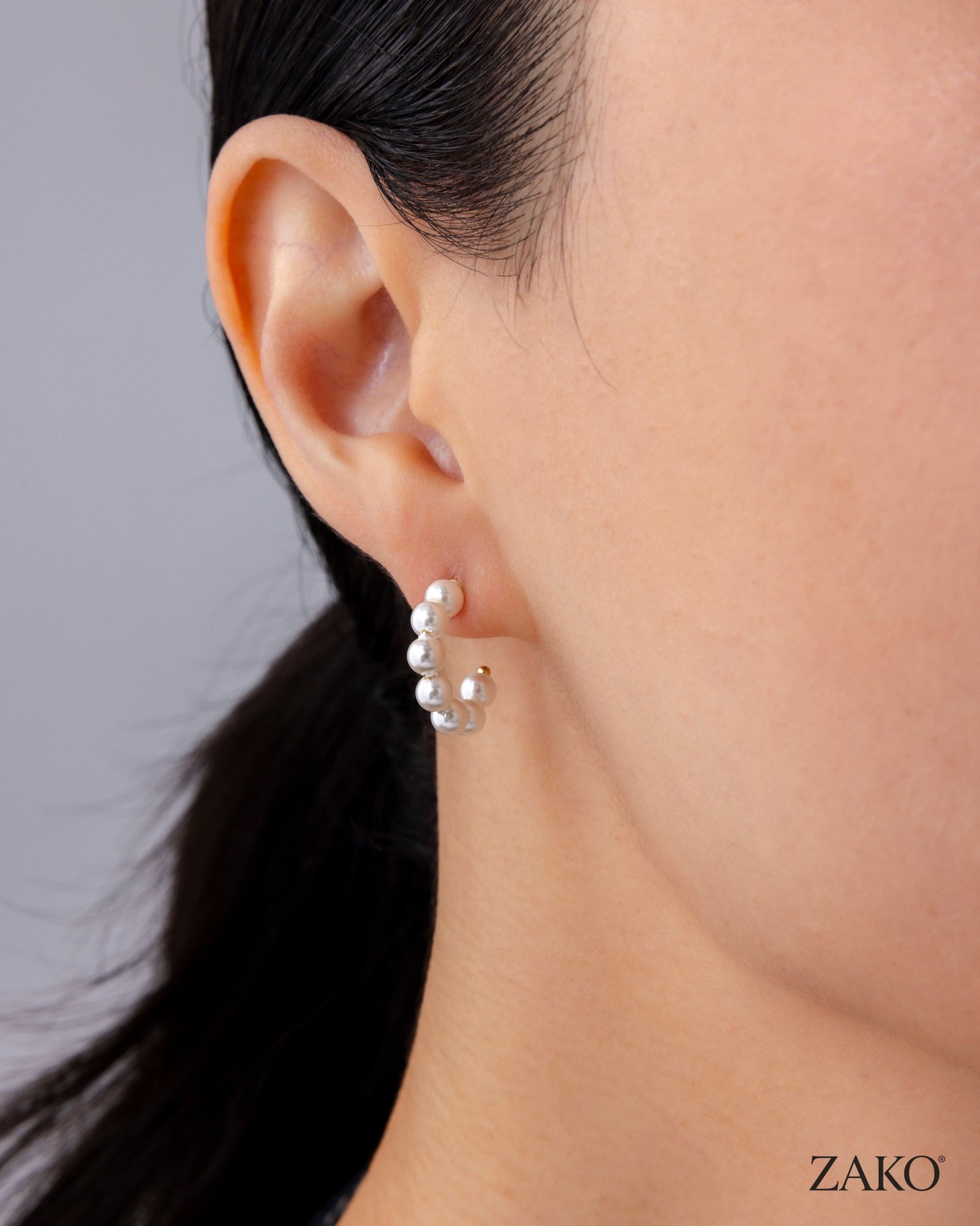 Nadia Pearl Hoops - Image 2