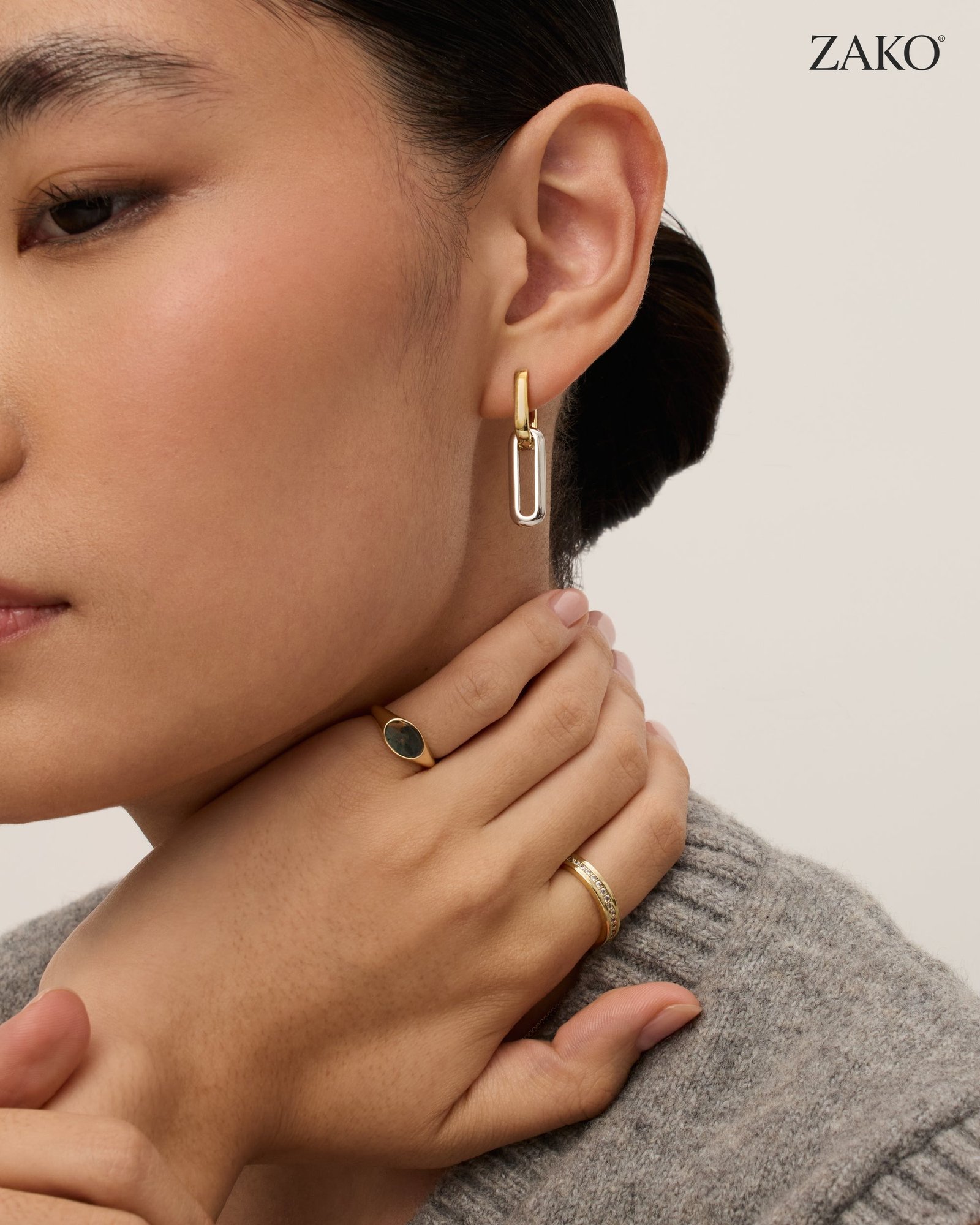 Rosalie Two-Tone Hoops - Image 7