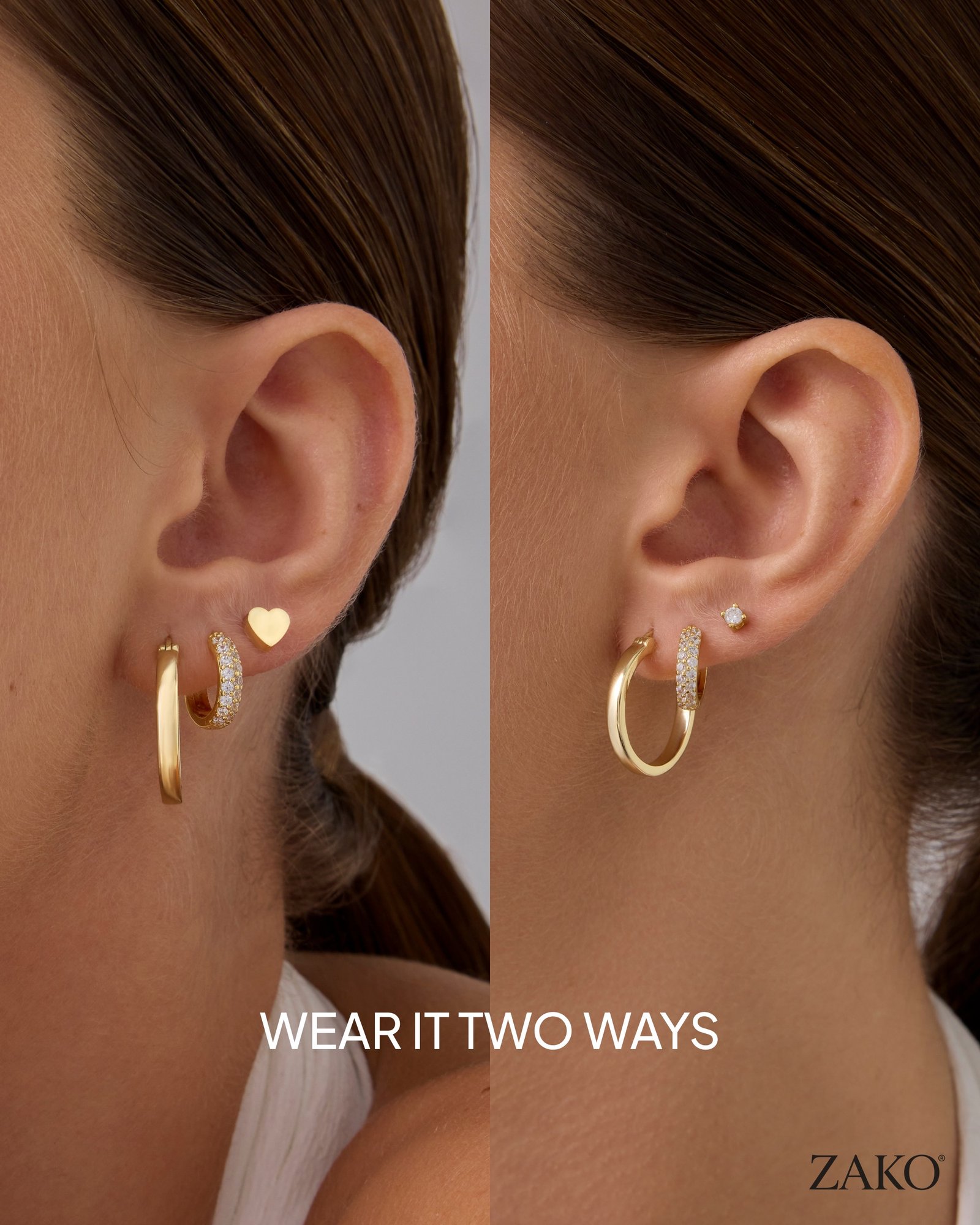 Una Heart Studs - Image 3