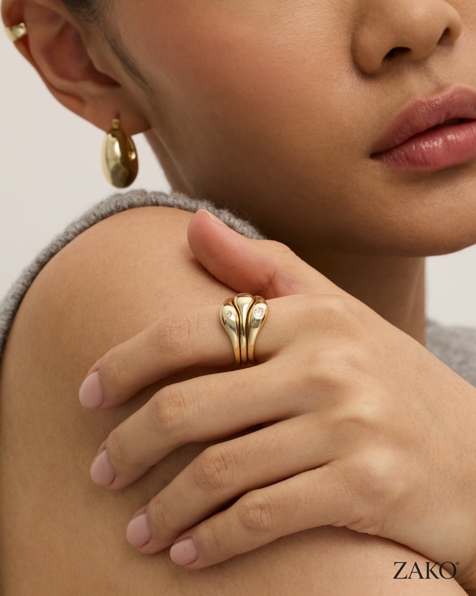Freya Wavy Ring Set - Image 3