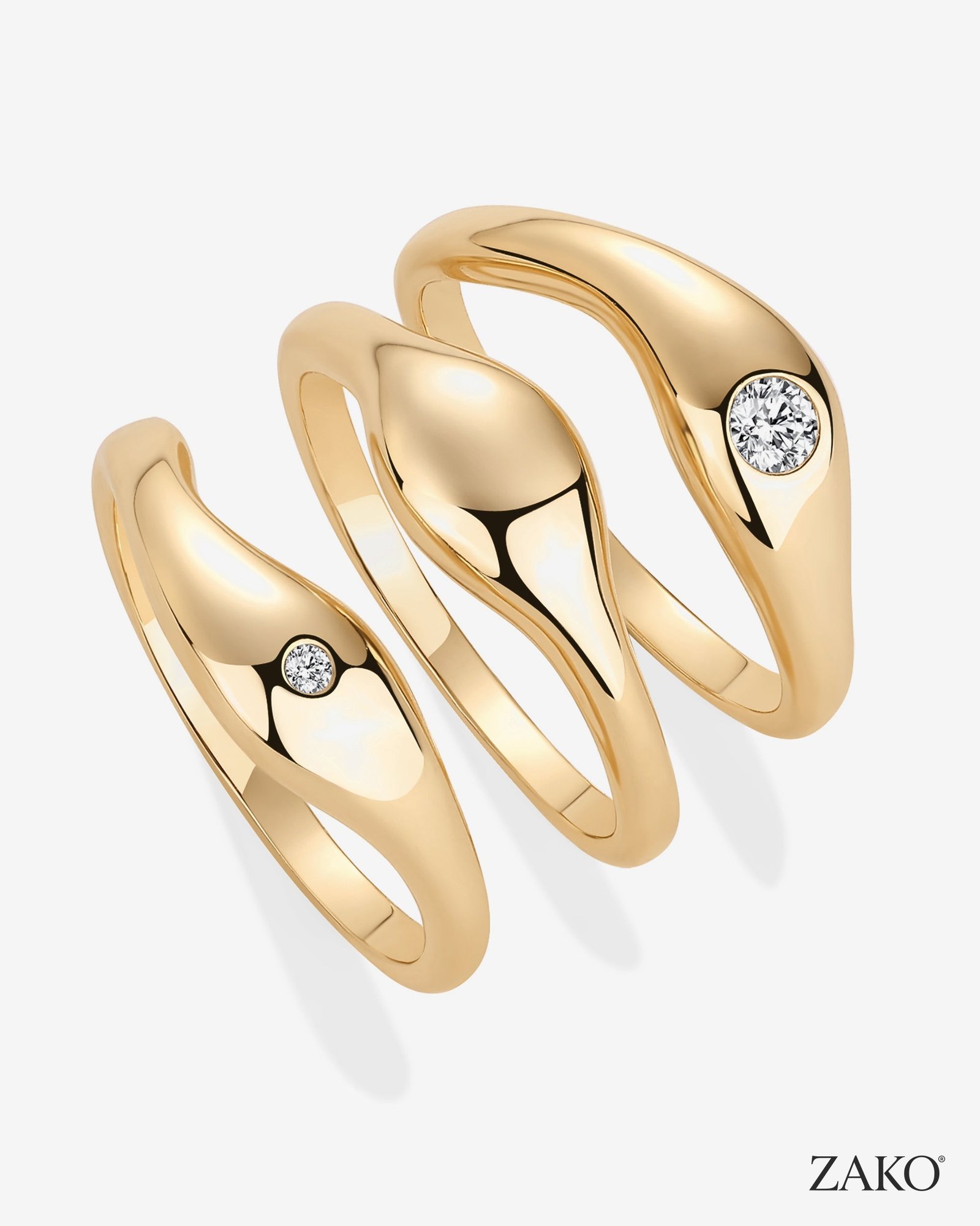 Freya Wavy Ring Set - Image 2