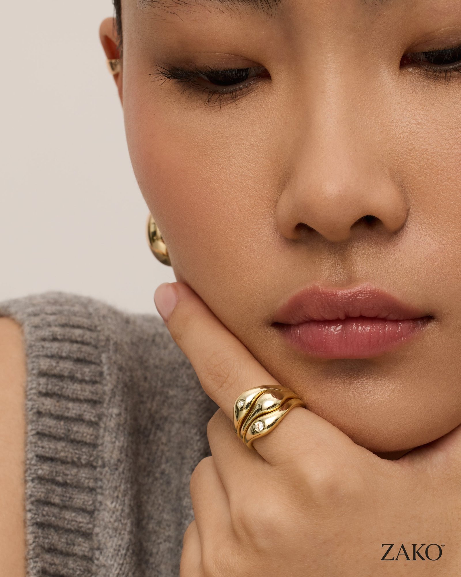 Freya Wavy Ring Set - Image 4