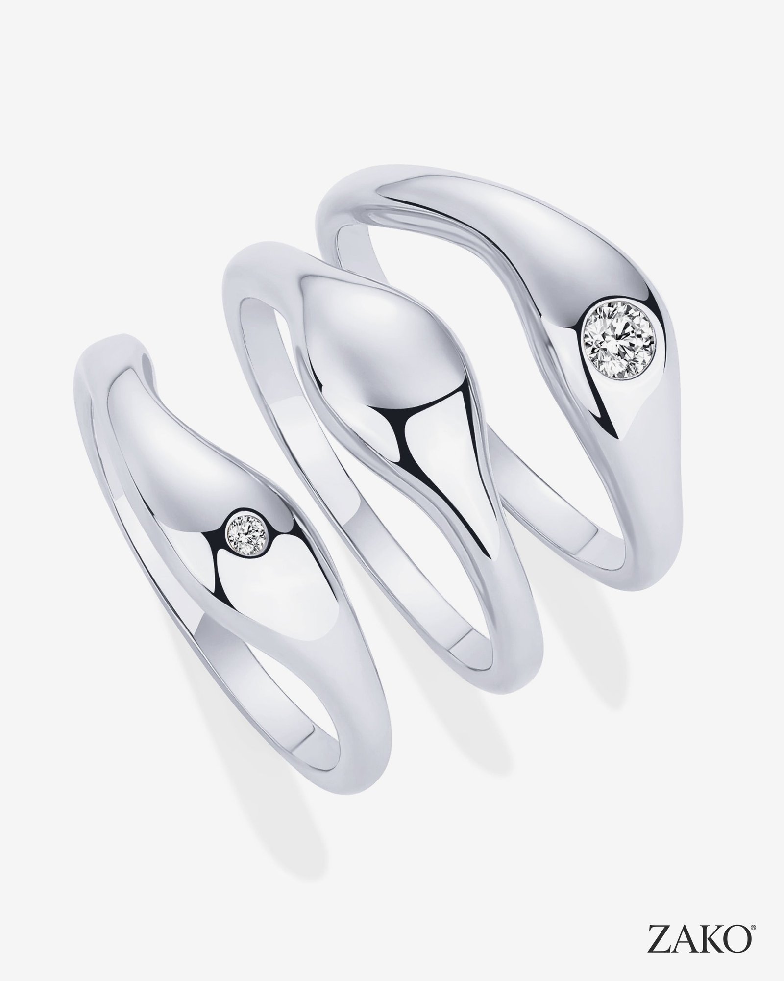 Freya Wavy Ring Set - Image 7