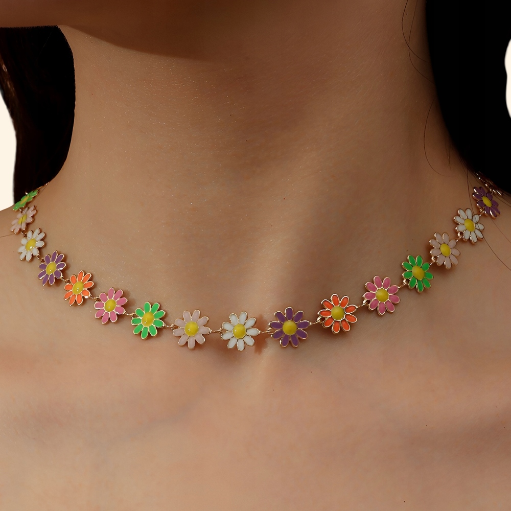 Naszyjnik Choker Stokrotki Kolorowe