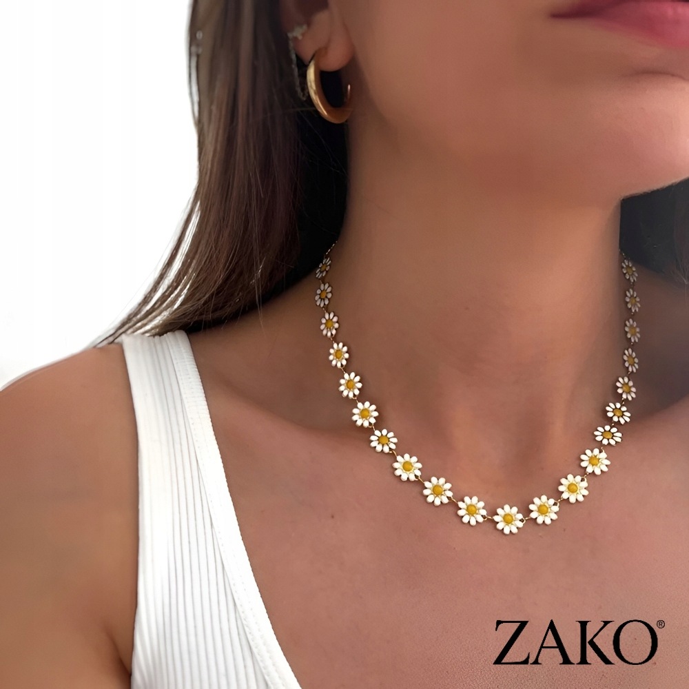 Złoty Naszyjnik Choker Stokrotki - Image 2