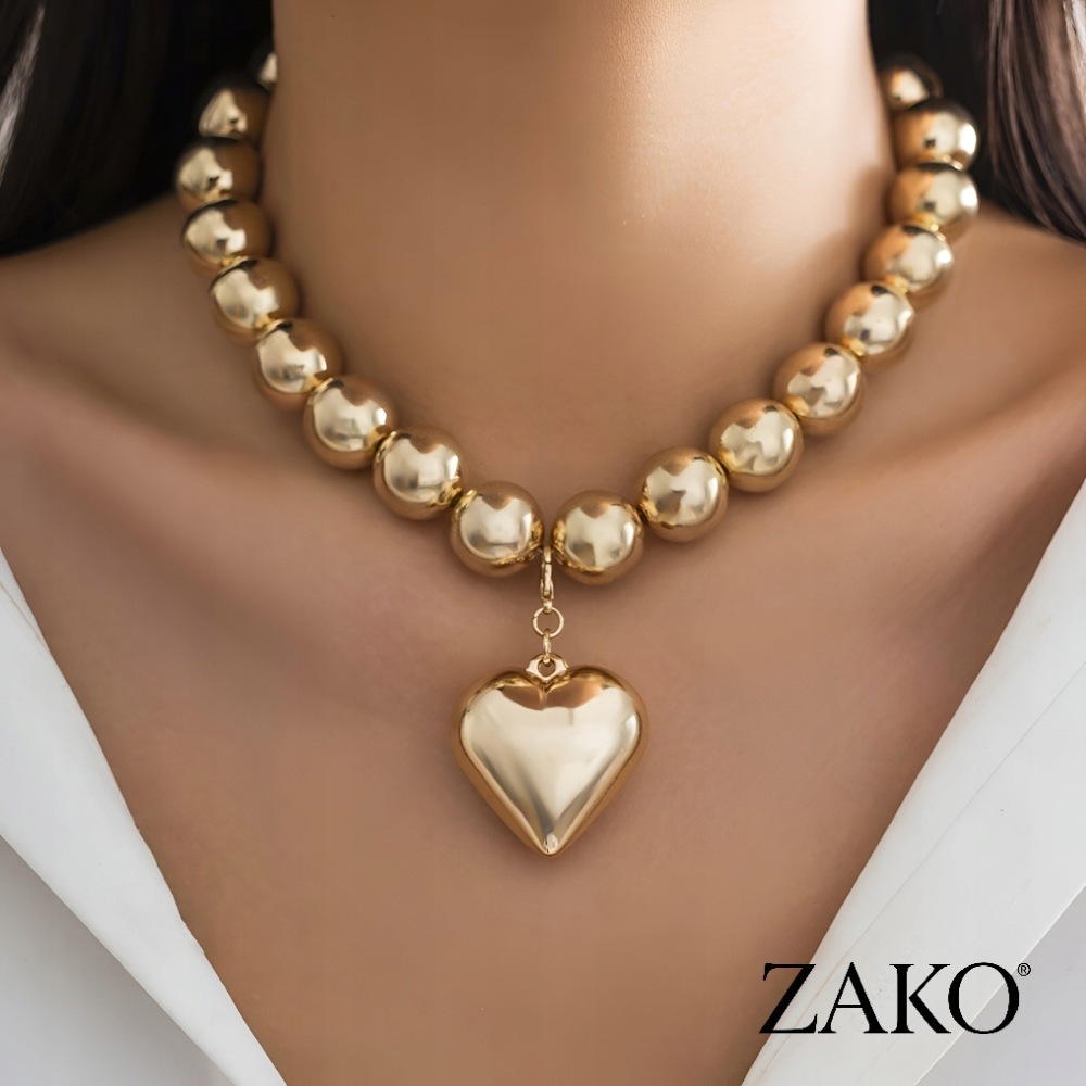 Złoty Naszyjnik Choker z Sercem - Image 2