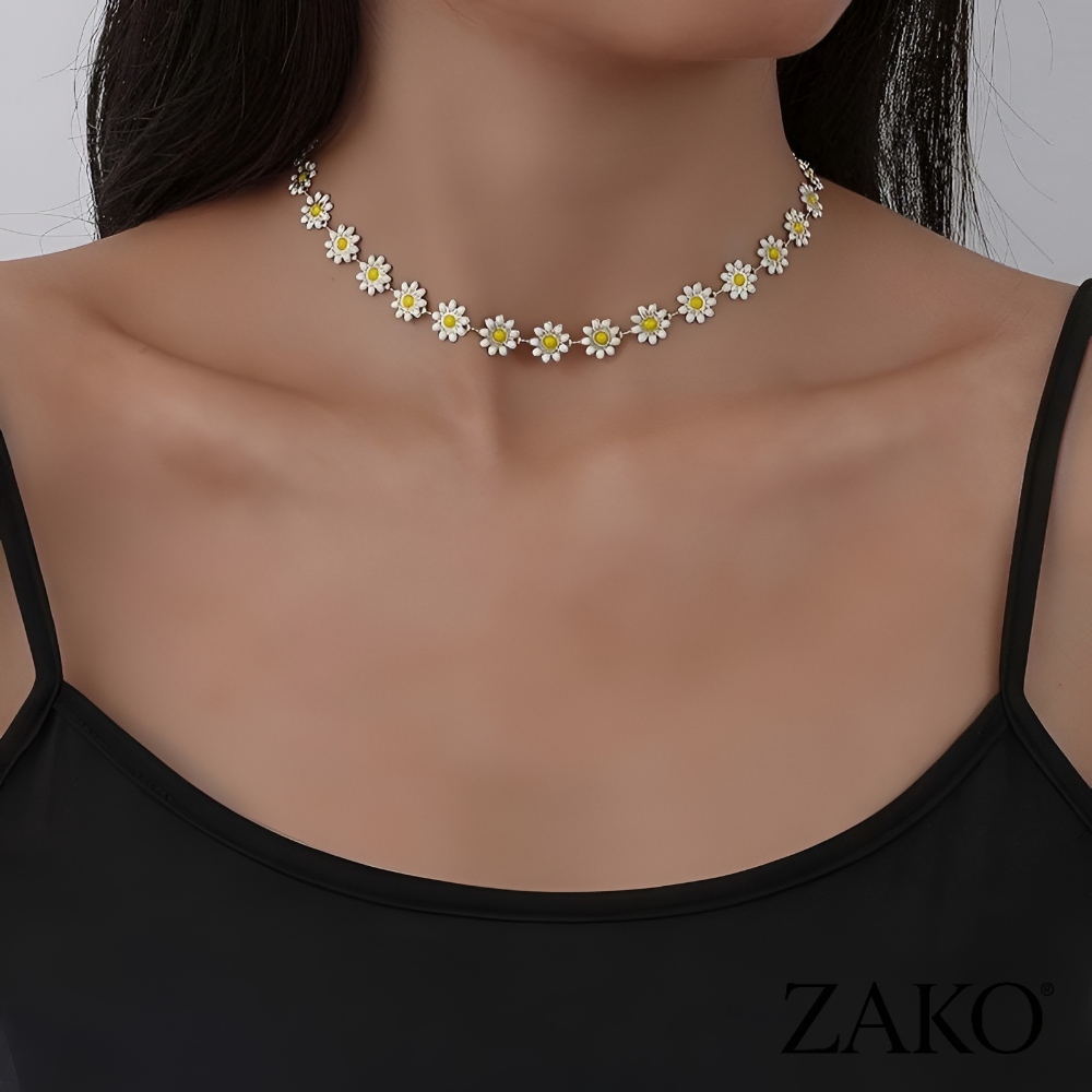Złoty Naszyjnik Choker Stokrotki - Image 3