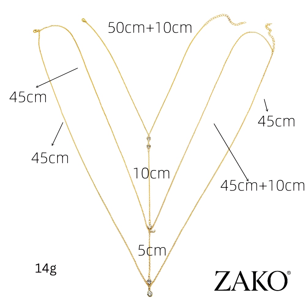 Złoty Łańcuszek na Ciało z Cyrkoniami - Image 3