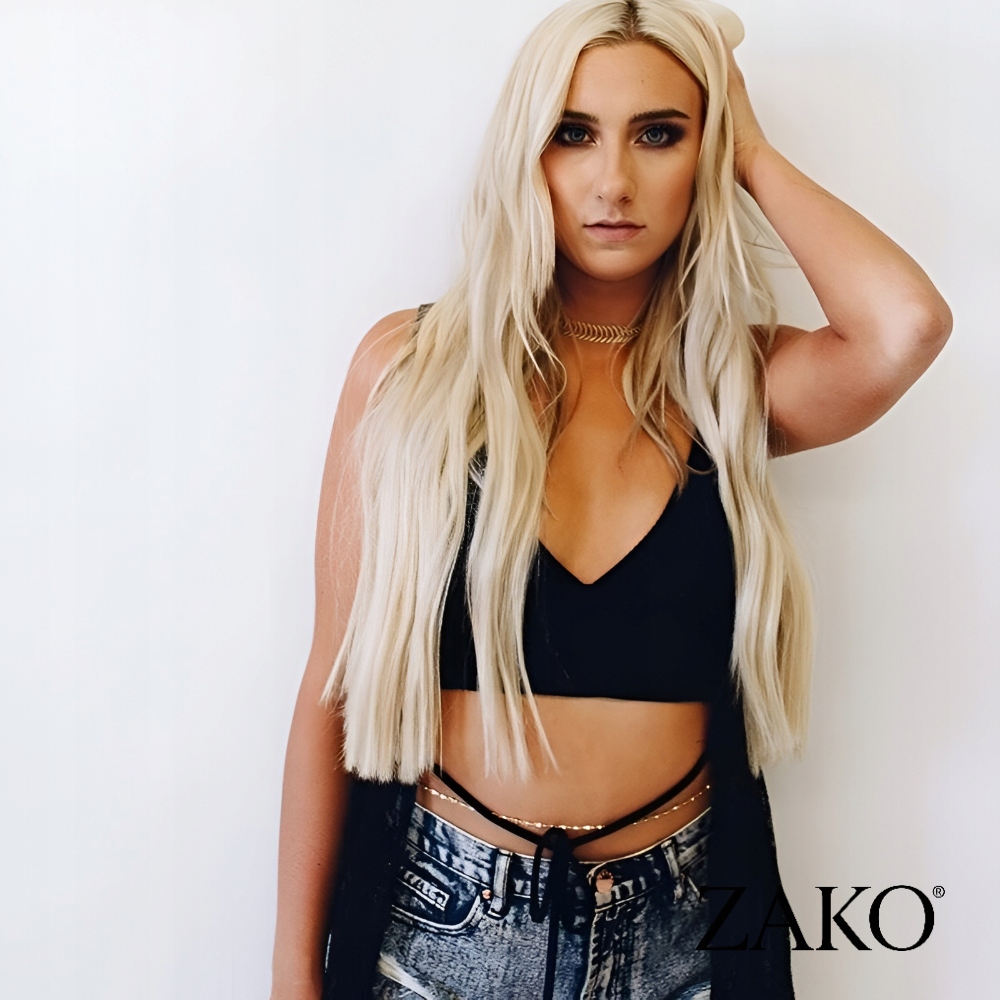 Złoty Naszyjnik Choker Łańcuszek Jodełka Fishbone Damski ZAKO - Image 2