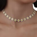 Złoty Naszyjnik Choker Stokrotki