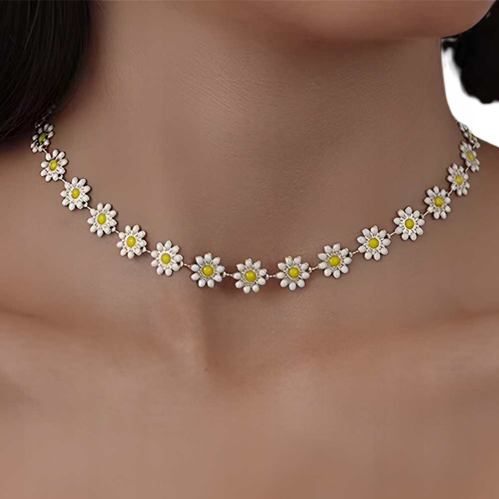 Złoty Naszyjnik Choker Stokrotki
